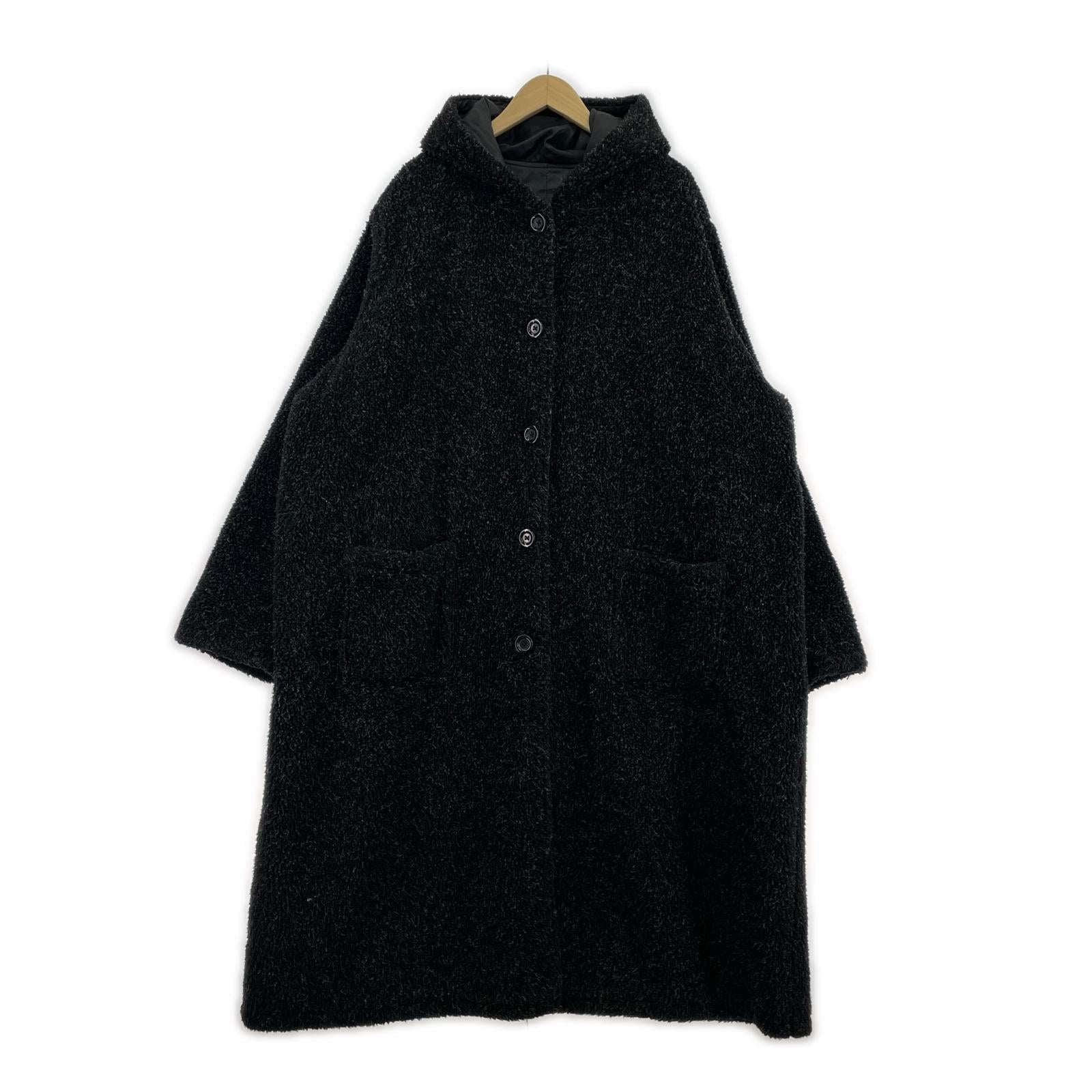ジャケット ALL AMERICAN COMFORT フリースロングコートBK ブラック