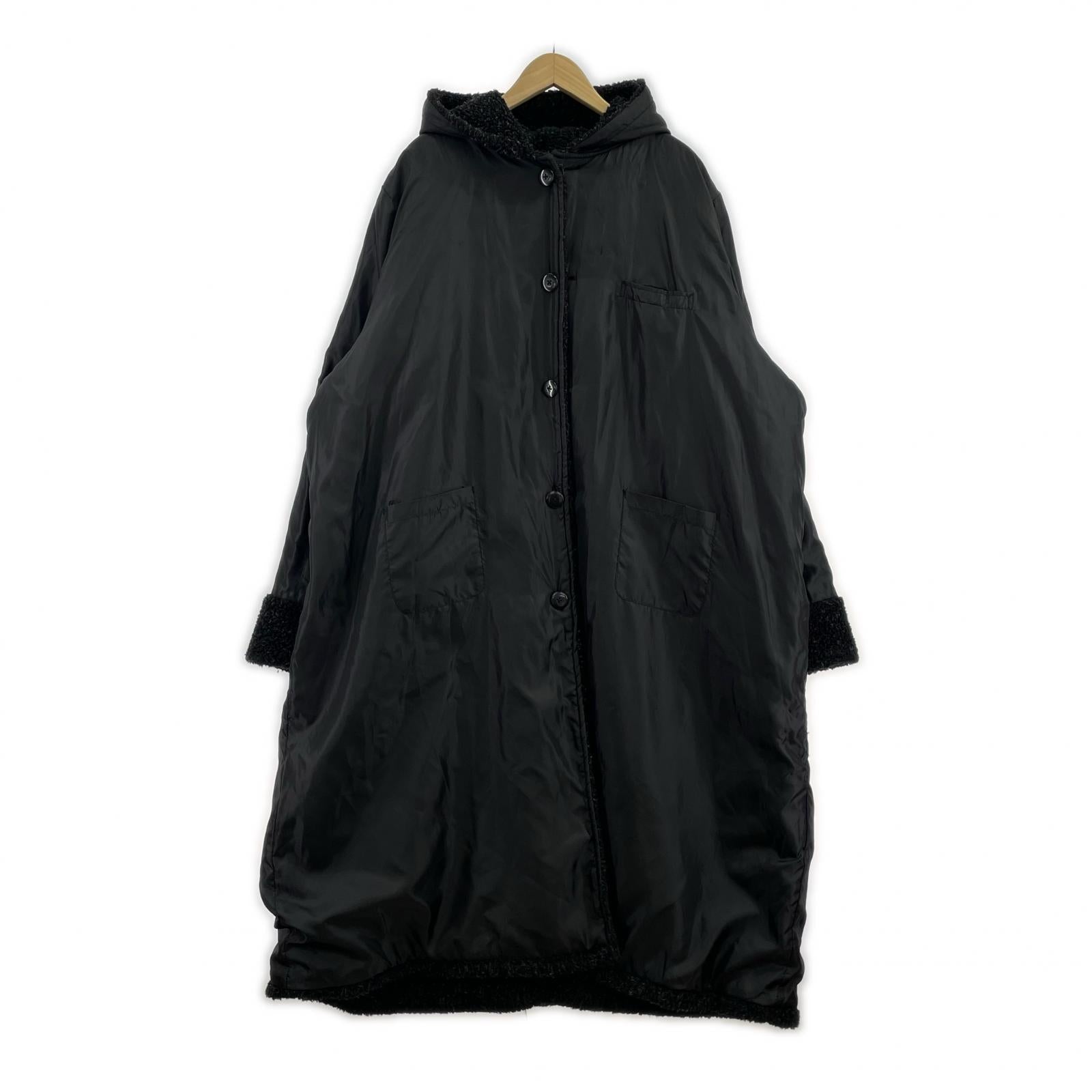 ジャケット ALL AMERICAN COMFORT フリースロングコートBK ブラック