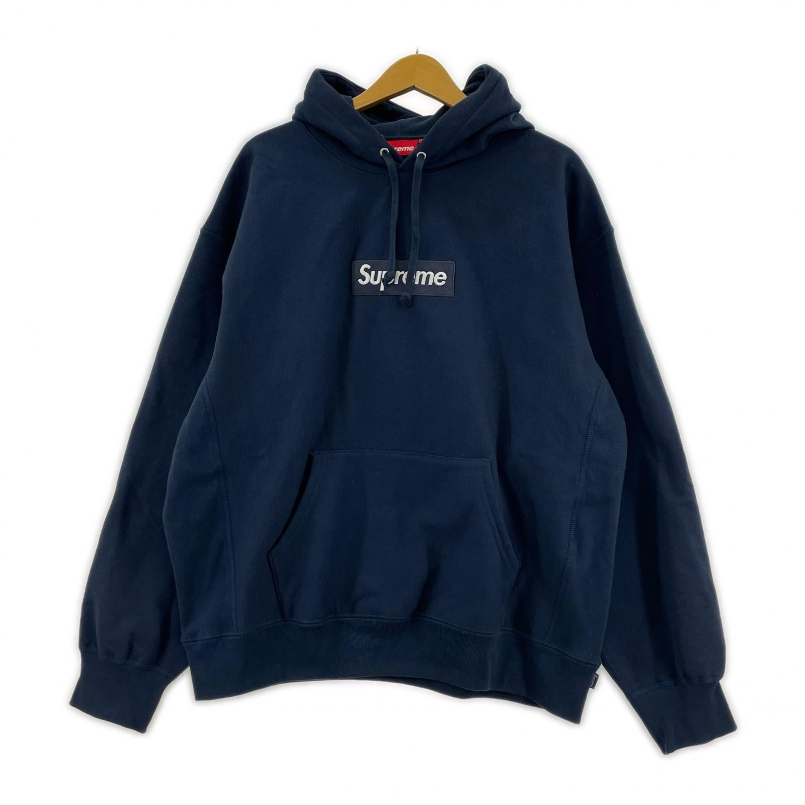 パーカー Box Logo Hooded Sweatshirt L ネイビー
