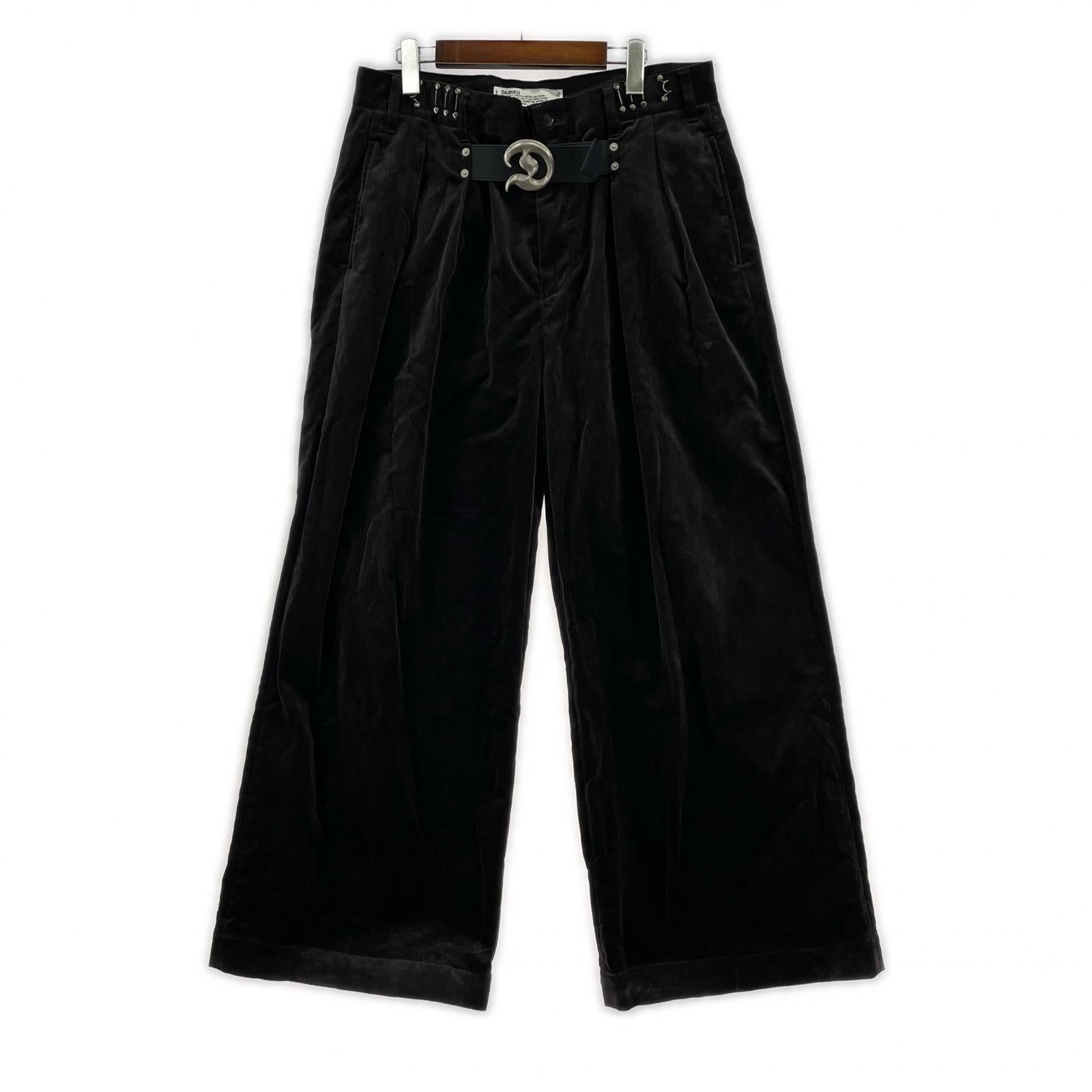 パンツ 25AW "D"Buckle Super Wide Velor Pants ブラウン