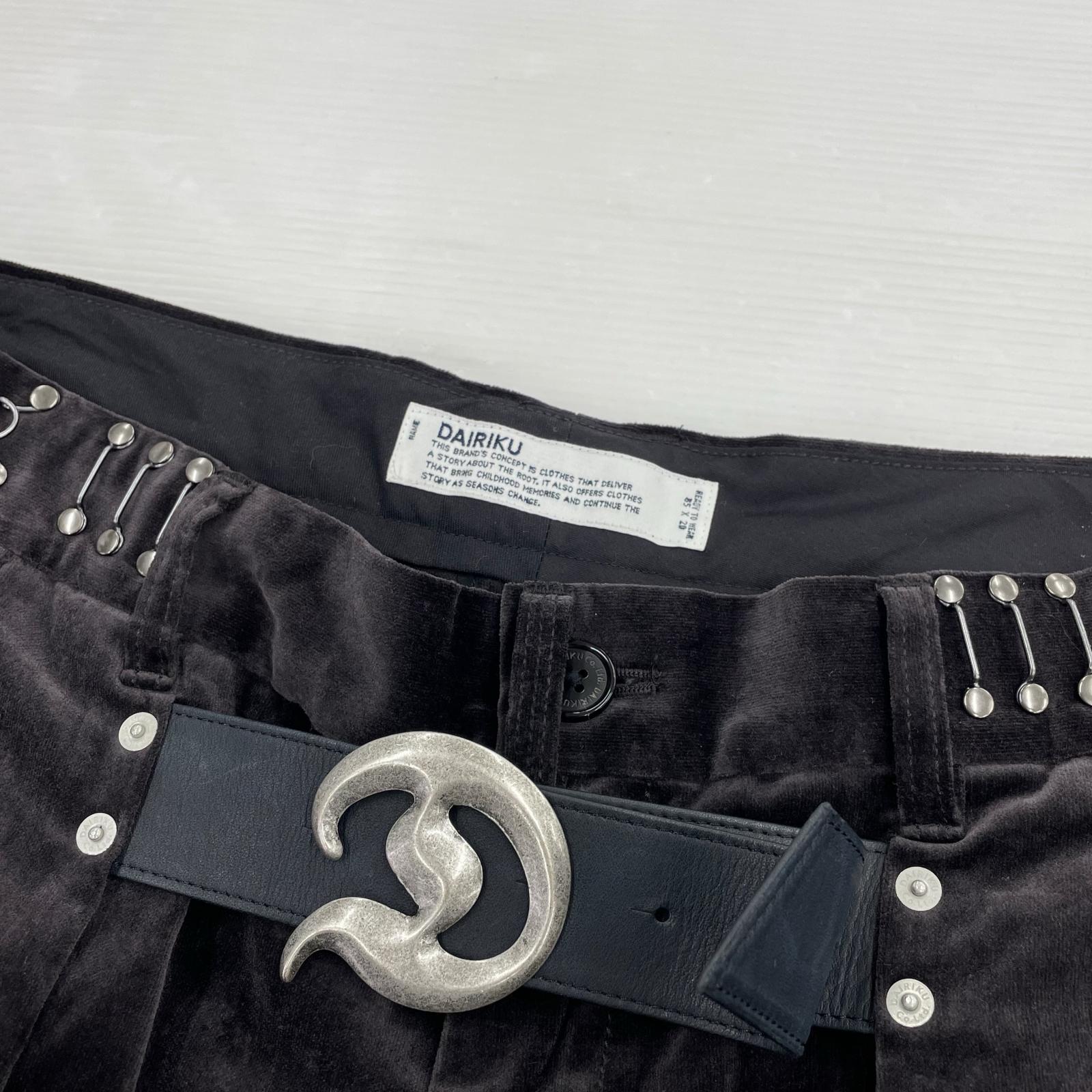 パンツ 25AW "D"Buckle Super Wide Velor Pants ブラウン