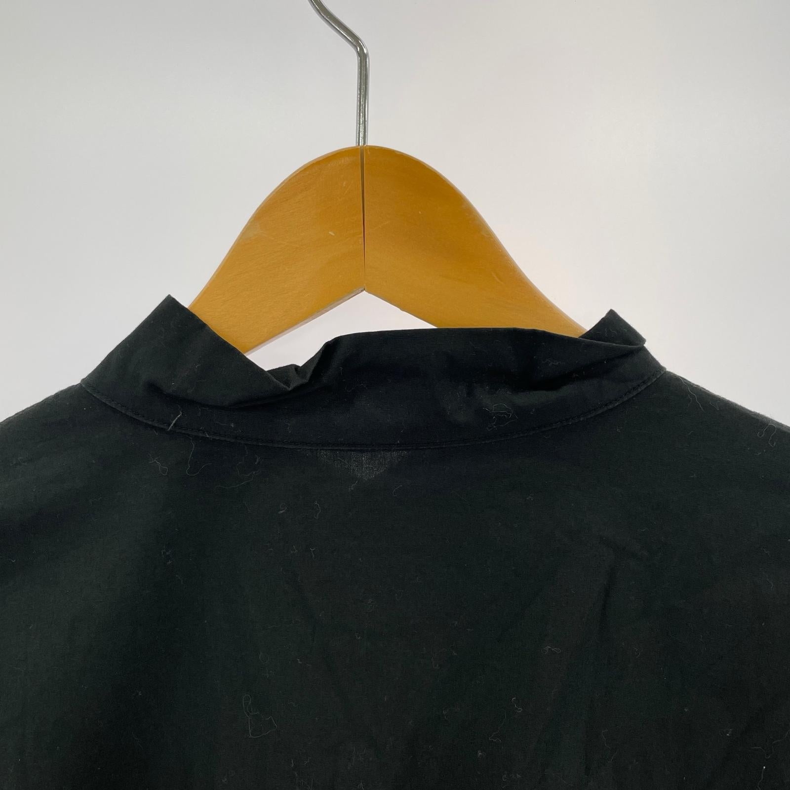長袖シャツ YohKi/変形stand collar shirt ブラック