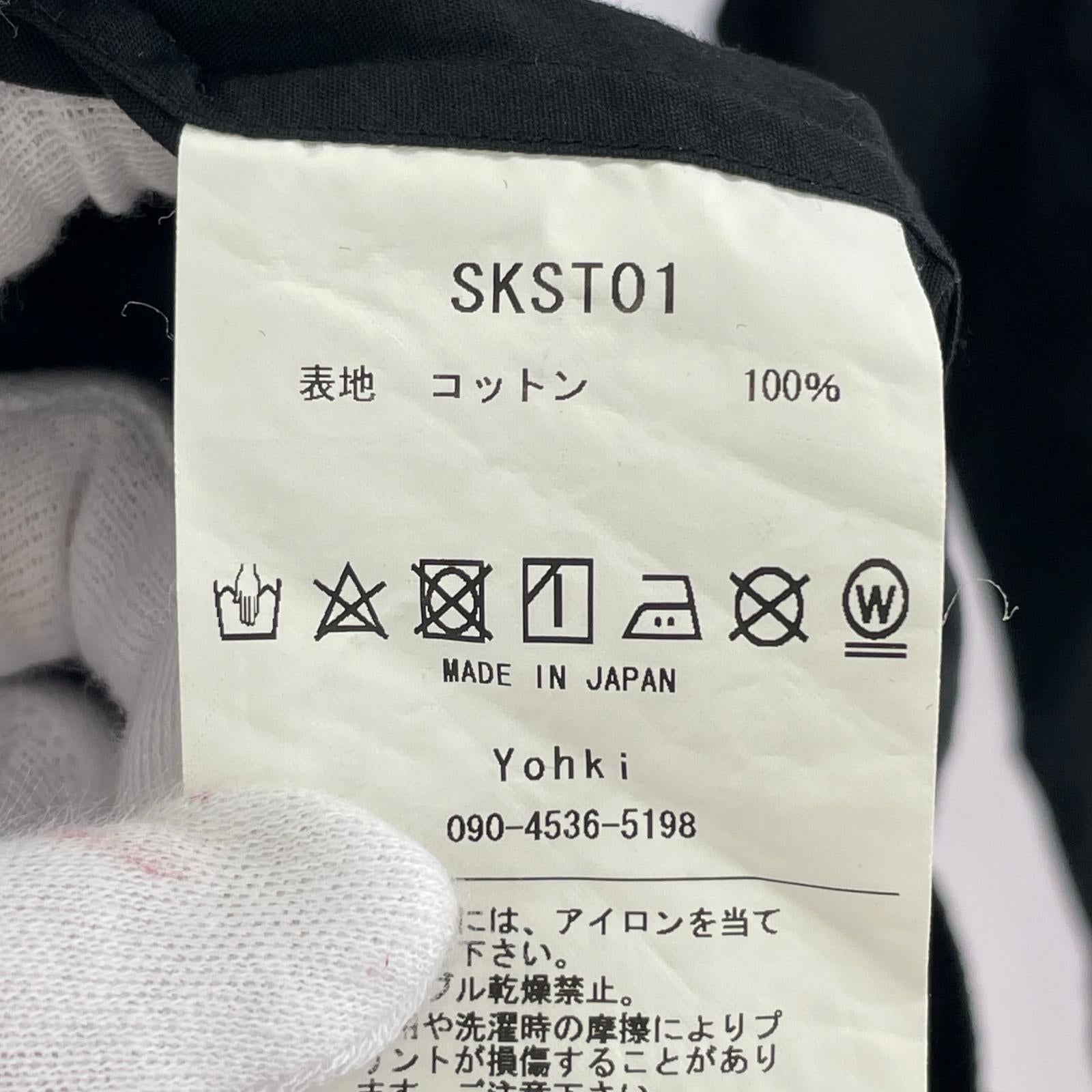 長袖シャツ YohKi/変形stand collar shirt ブラック
