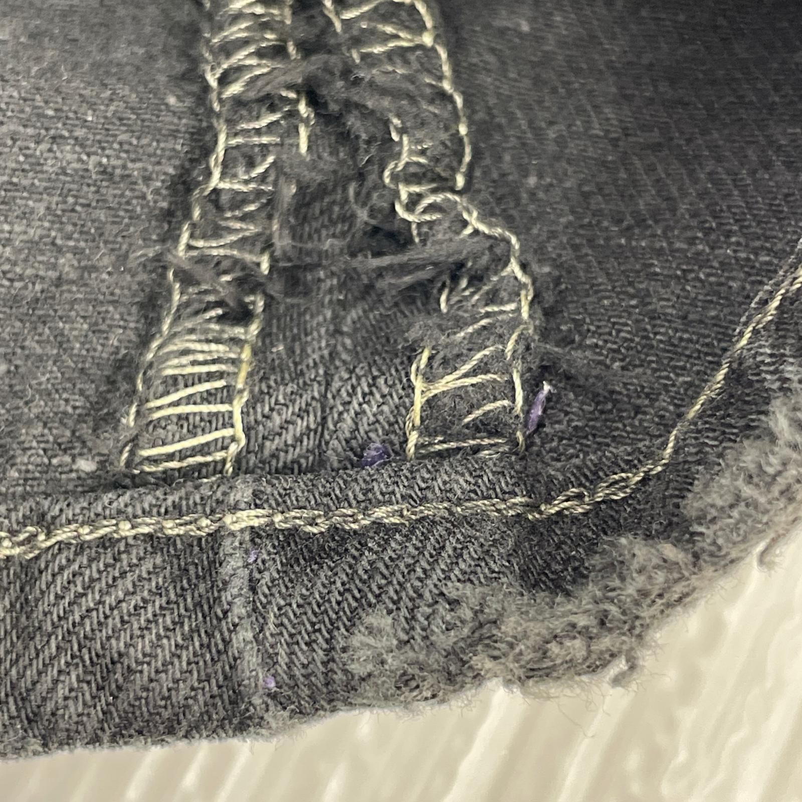 デニムパンツ 00s ENGINEERED JEANS 裾ジップ＆ダメージ加工 立体裁断 28 ブラック