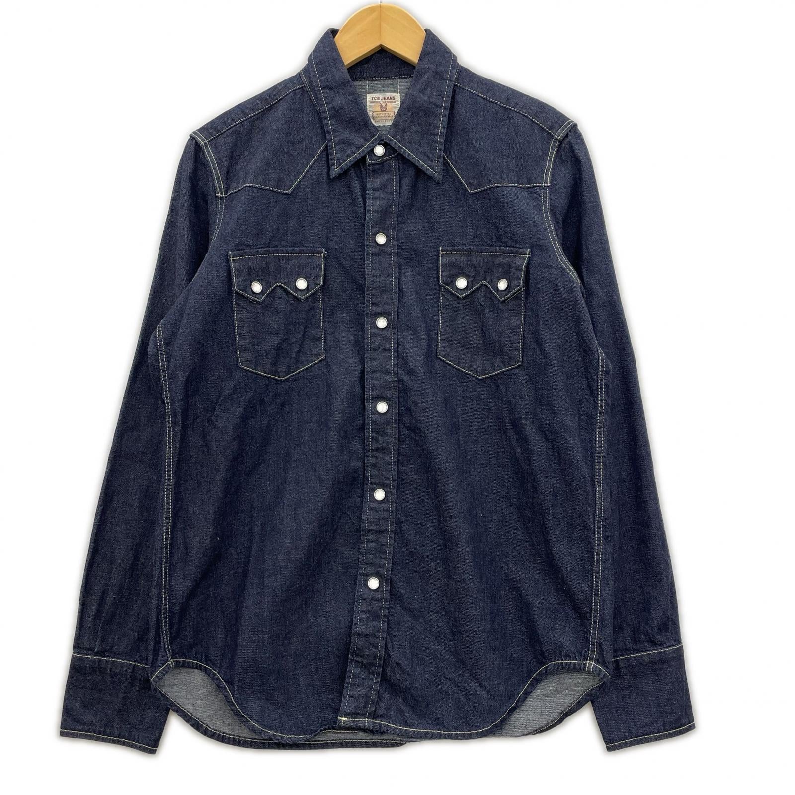 長袖シャツ TBC JEANS ウエスタンデニムシャツ　紺