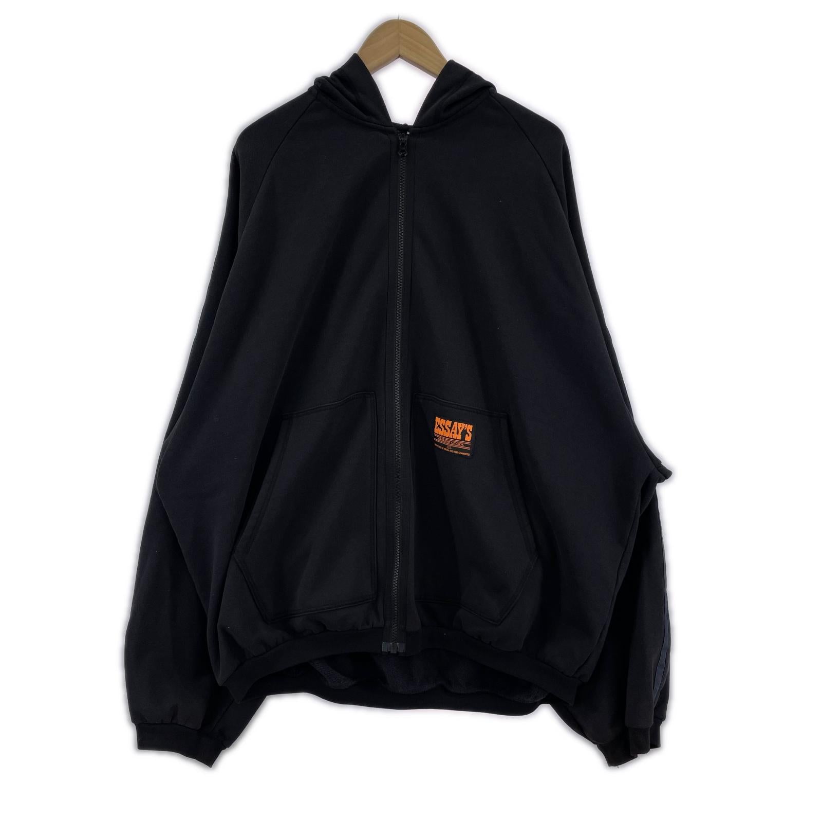 パーカー essay ジップパーカー BLK M ブラック