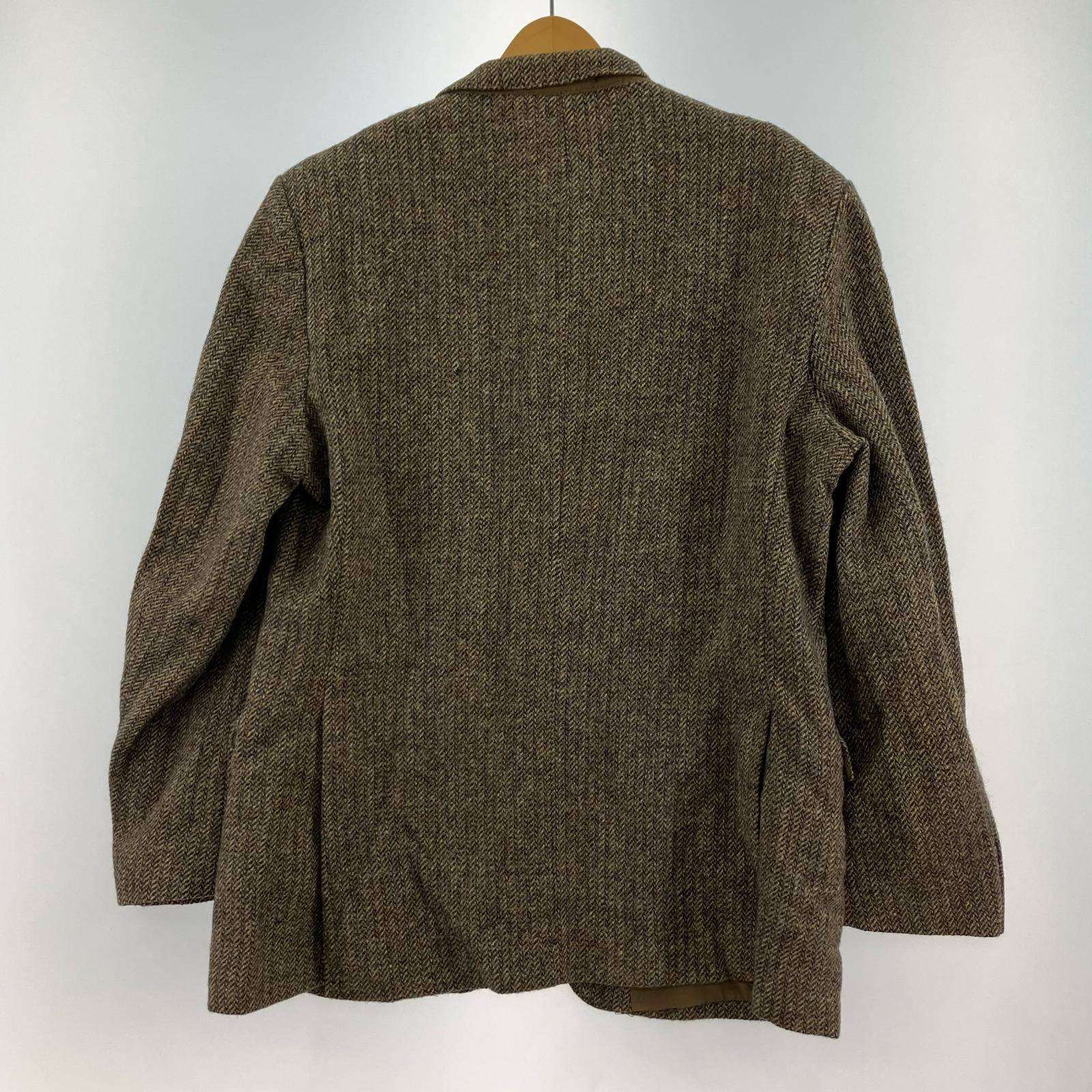 テーラードジャケット 90s イギリス製 HARRIS TWEED ヘリンボーン M ブラウン