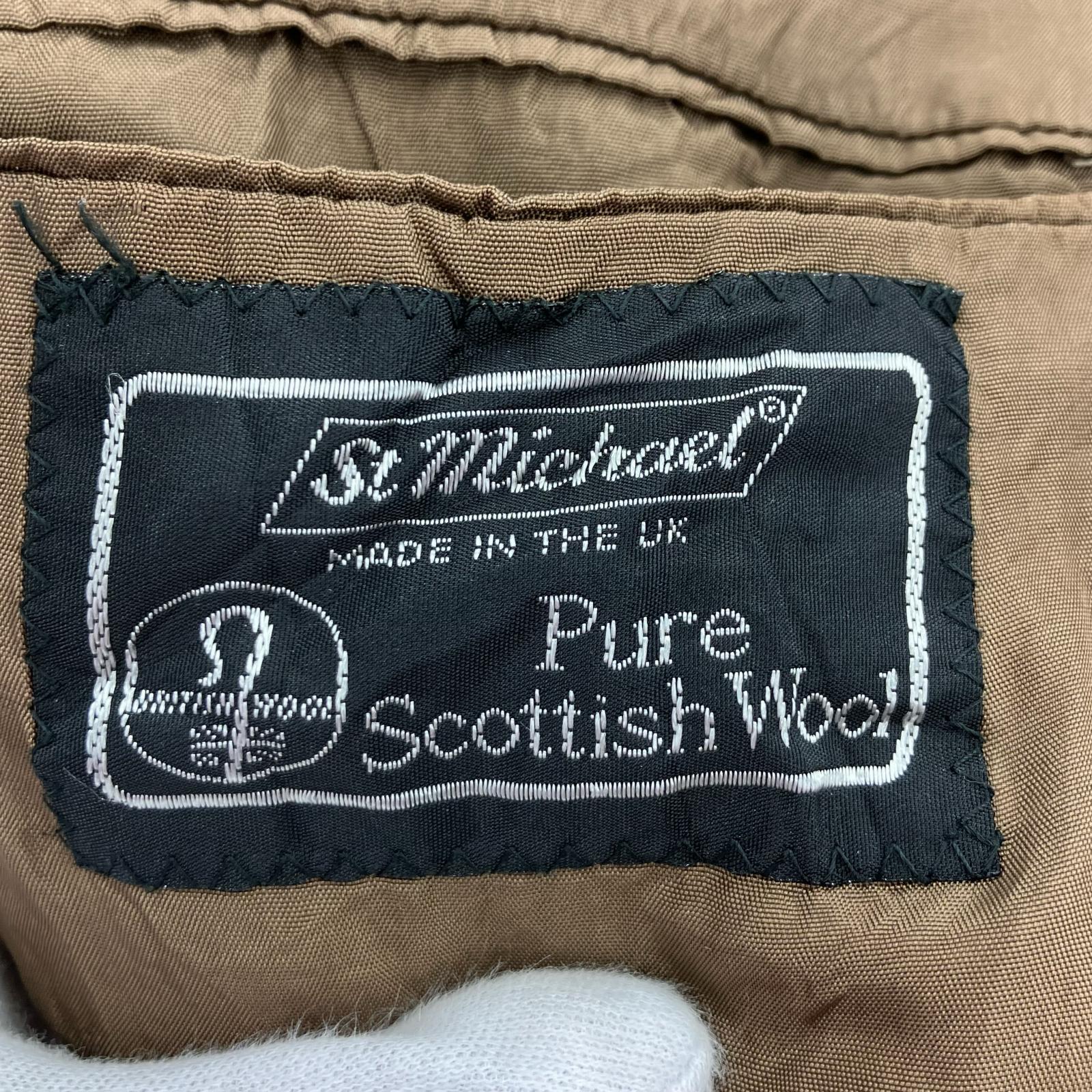 テーラードジャケット 90s イギリス製 HARRIS TWEED ヘリンボーン M ブラウン