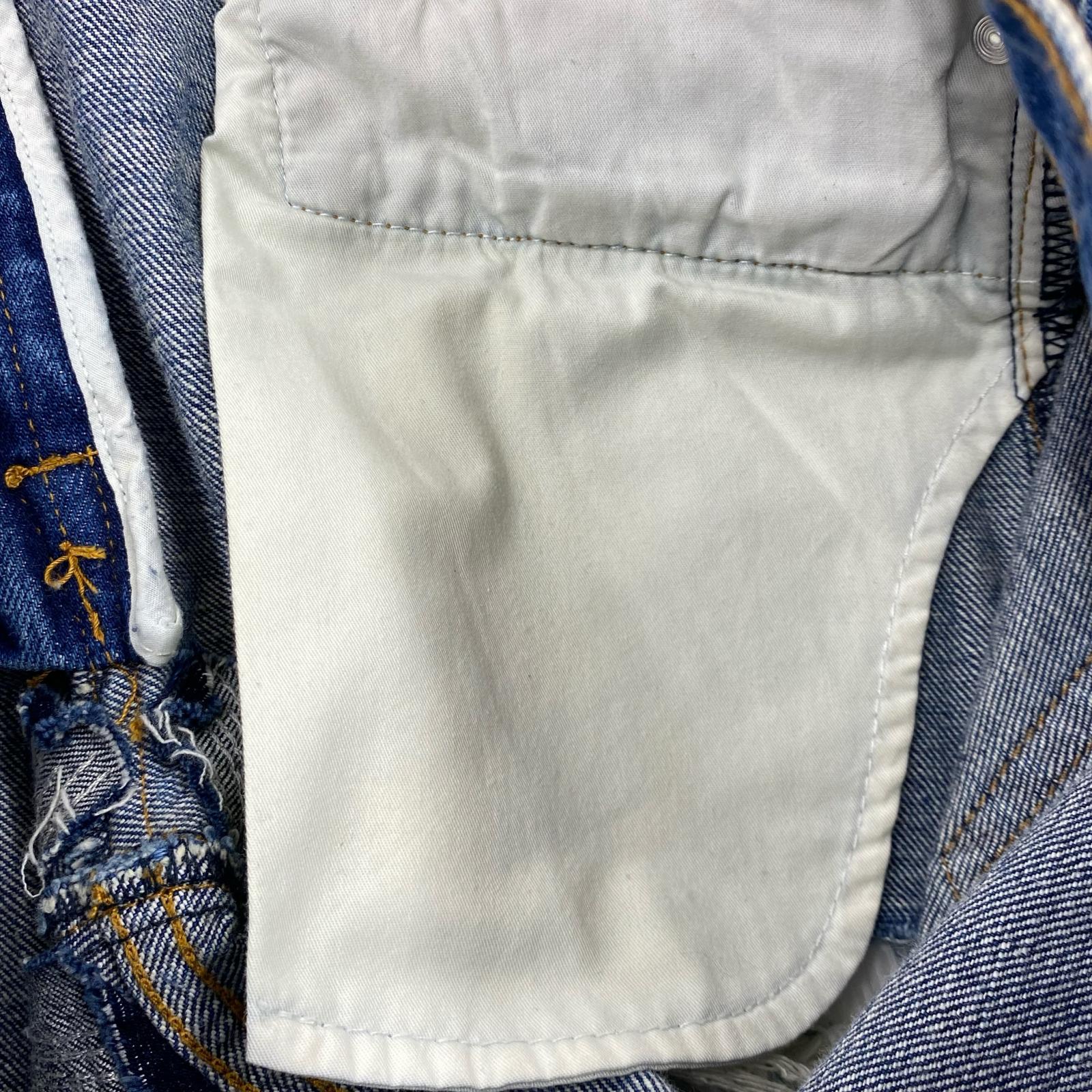 デニムパンツ ダメージ加工 30 30 ブルー