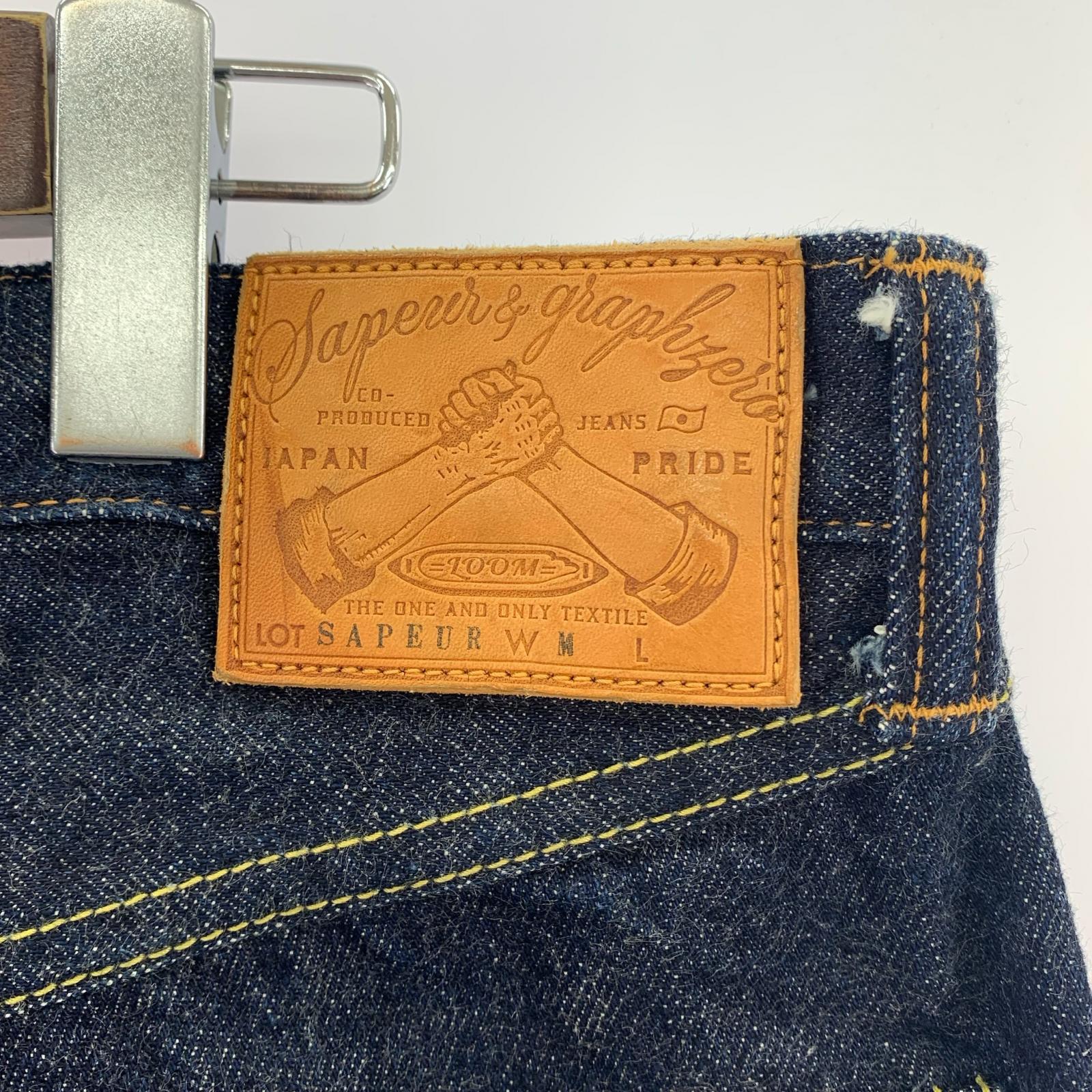 デニムパンツ graphzero サスペンダーボタン デニムパンツ インディゴ M ネイビー