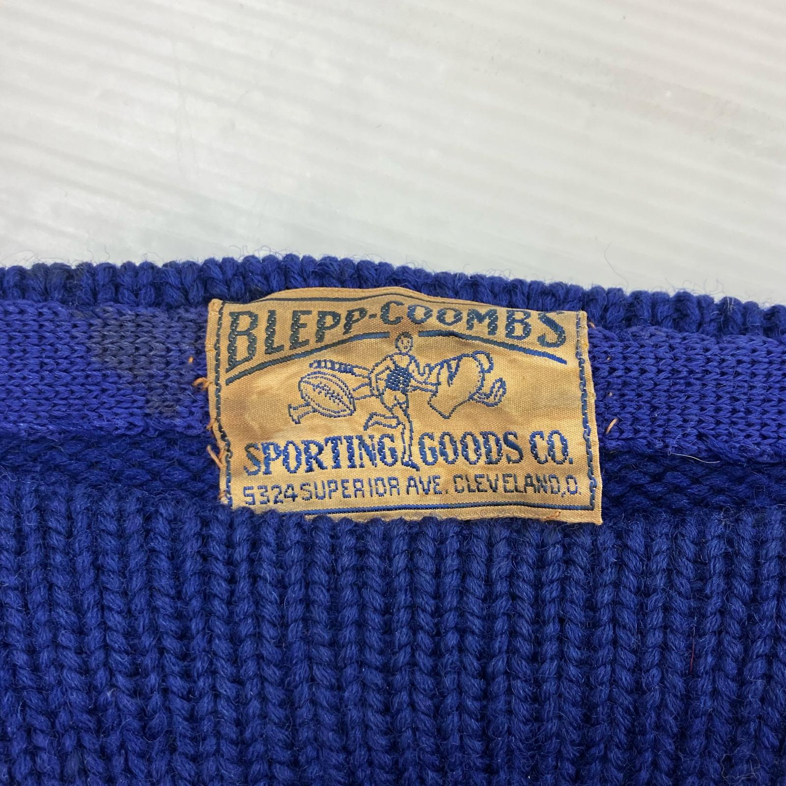 ニット BLEPP COOMBS レタードニット　青 ブルー