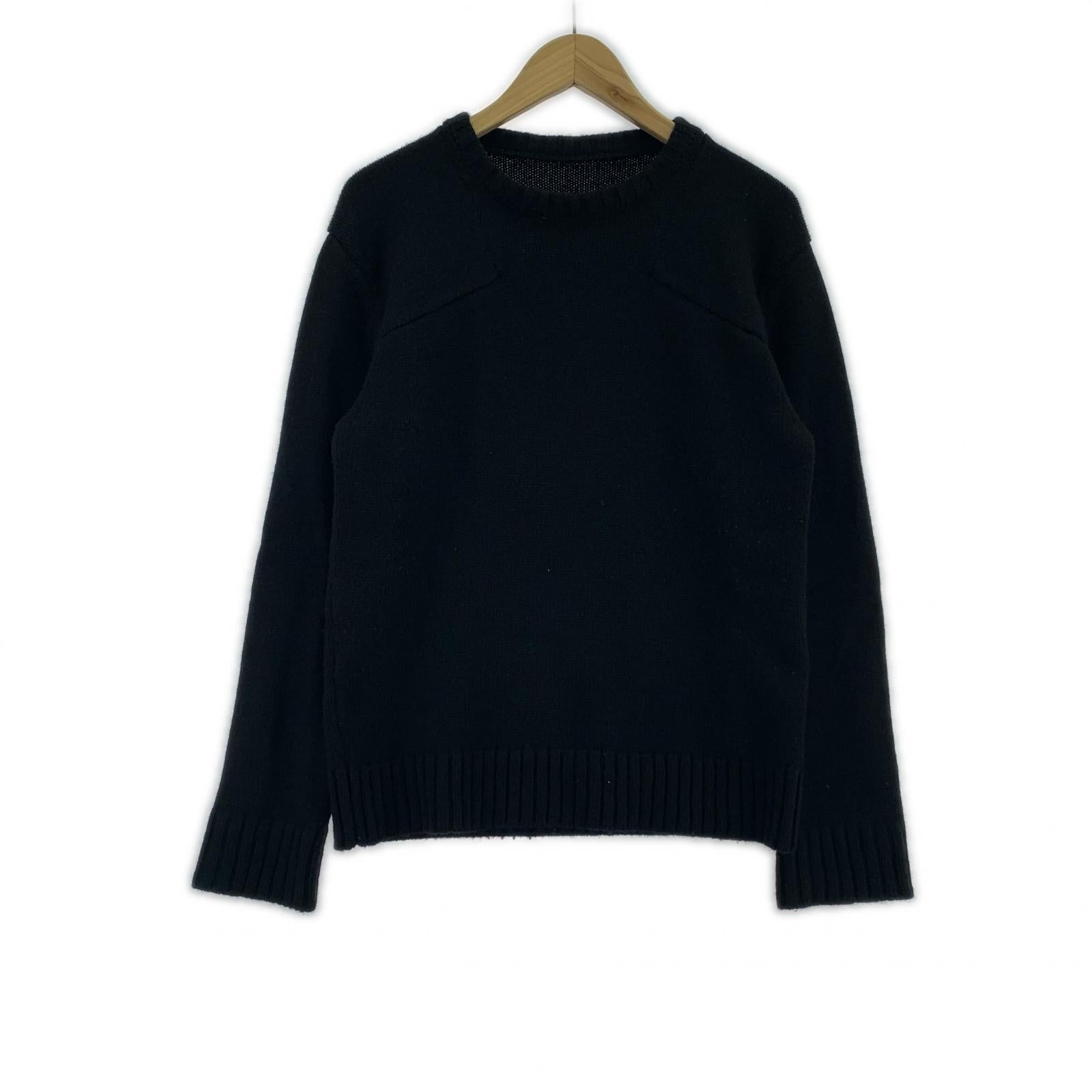 ニット K8.0 hug+ knit ウールカシミヤシルク クルーネックニット ブラック ブラック