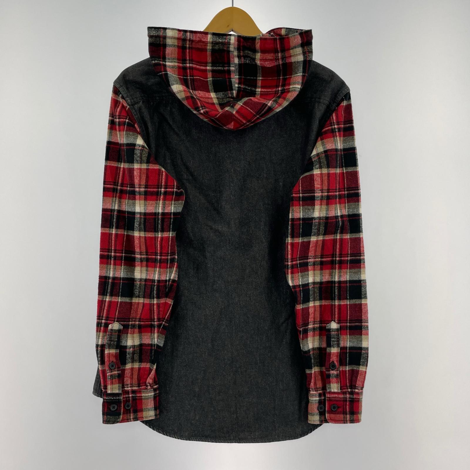 長袖シャツ 13aw　HOODED PLAID DENIM SHIRT S