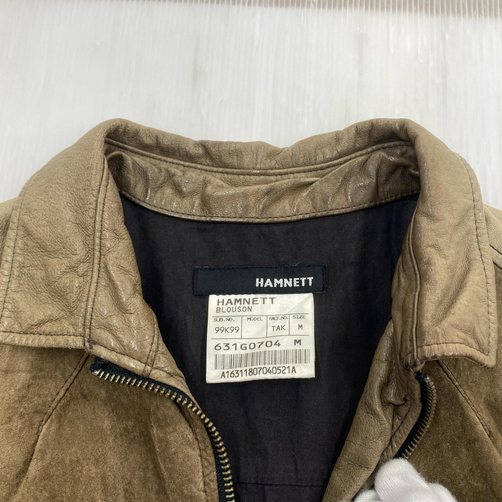 レザージャケット HAMNETT ダブルジップレザージャケット M 茶 M ブラウン