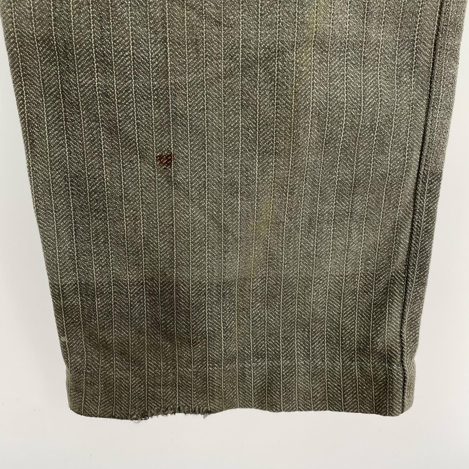 パンツ 推定30s フレンチブラックシャンブレーHBTワークパンツ W35