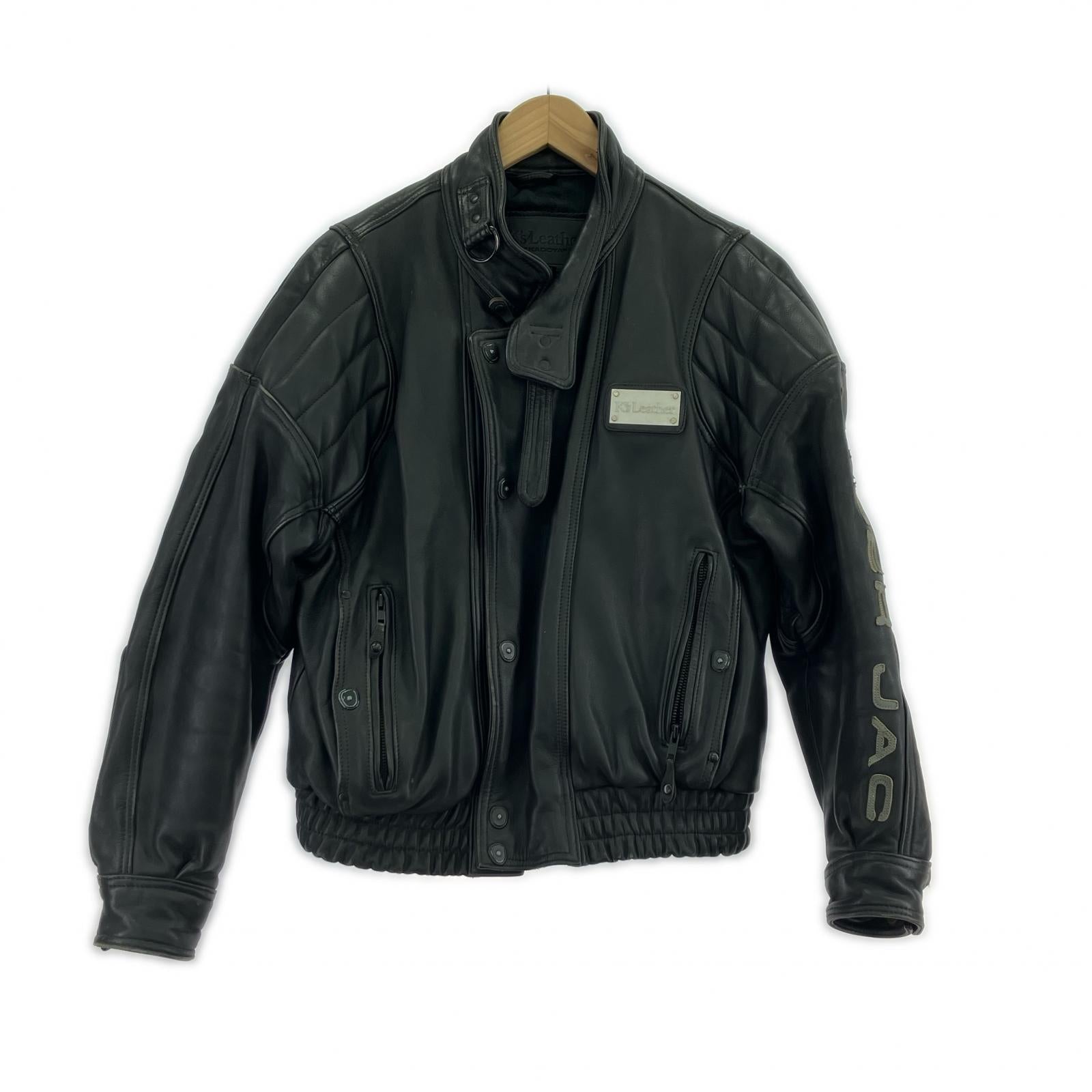 レザージャケット KADOYA K's LEATHER×AKIRA サイバージャック カプセルロゴ M ブラック