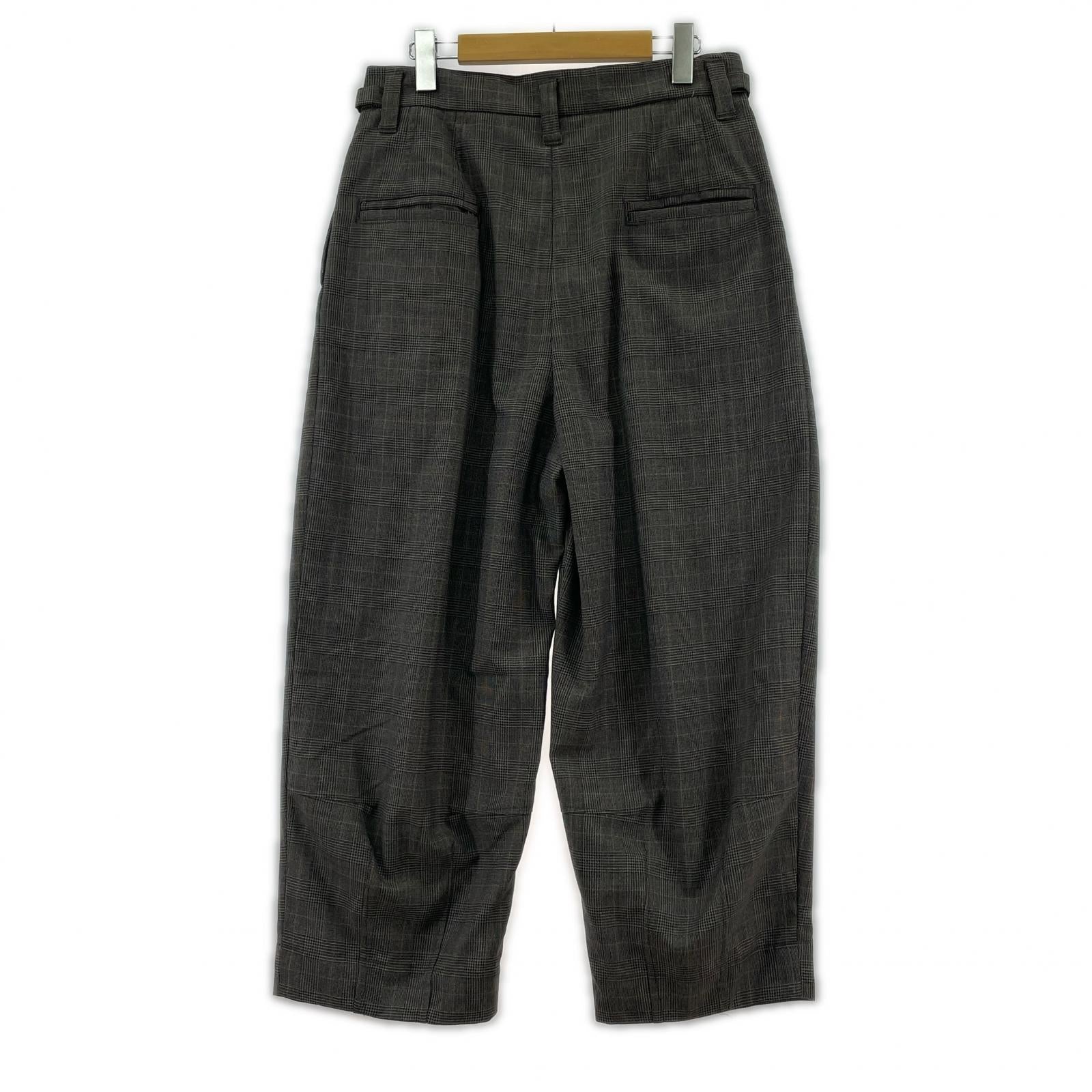 パンツ Saxony wool wide cropped pt/2/グレンチェック/24aw pt-2 2