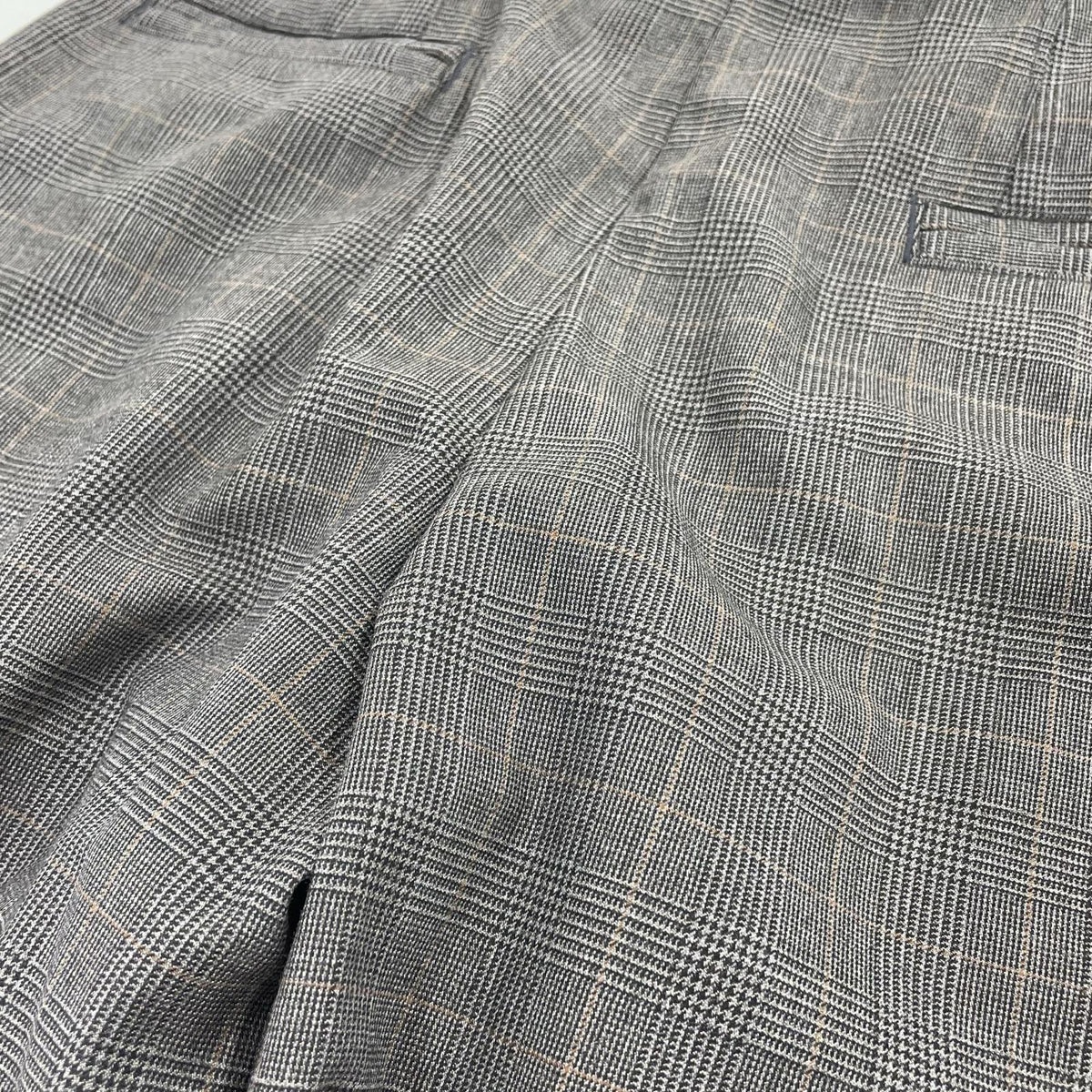 パンツ Saxony wool wide cropped pt/2/ｸﾞﾚﾝﾁｪｯｸ/24aw pt-2 2