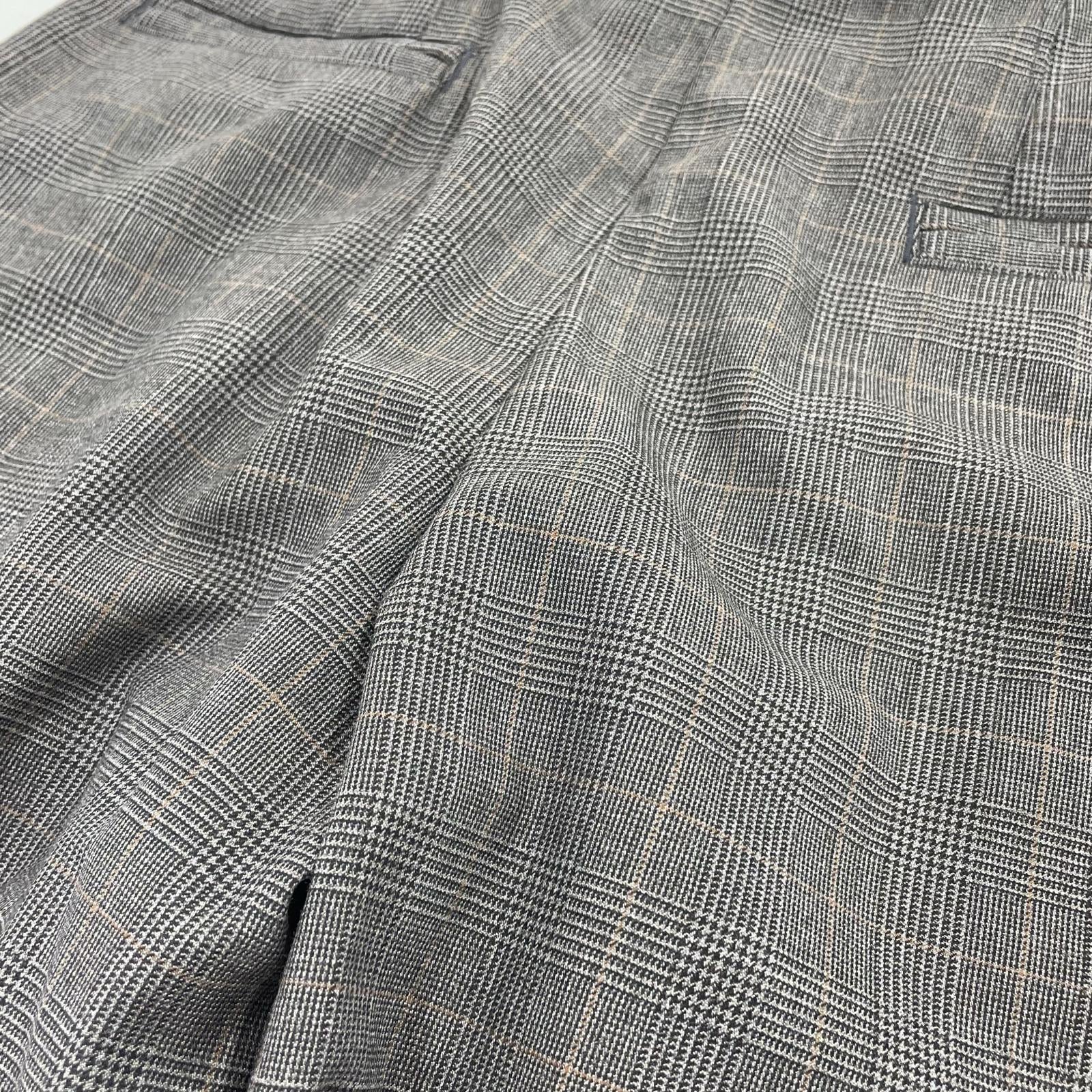 パンツ Saxony wool wide cropped pt/2/グレンチェック/24aw pt-2 2