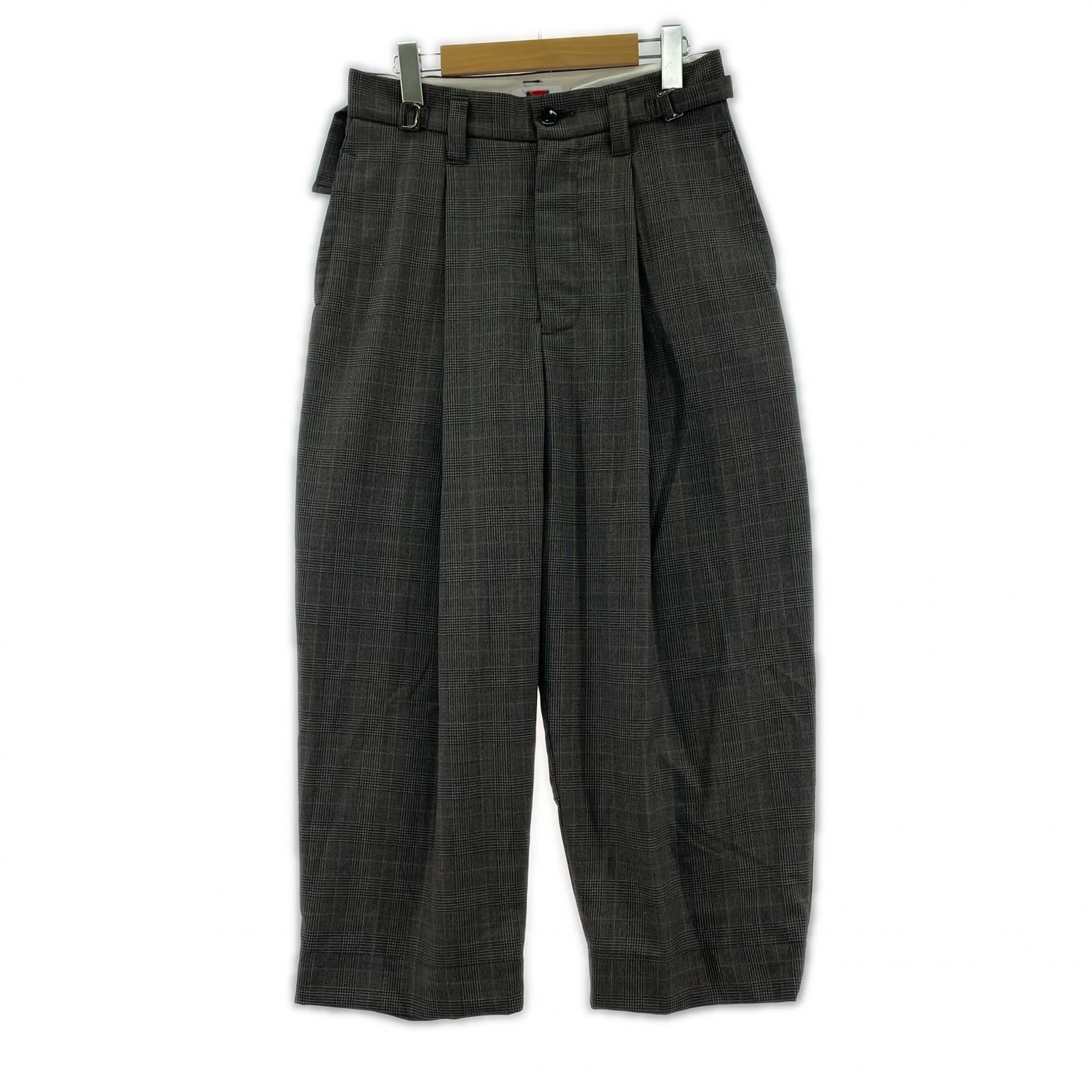 パンツ Saxony wool wide cropped pt/1/グレンチェック/24aw pt-2 1