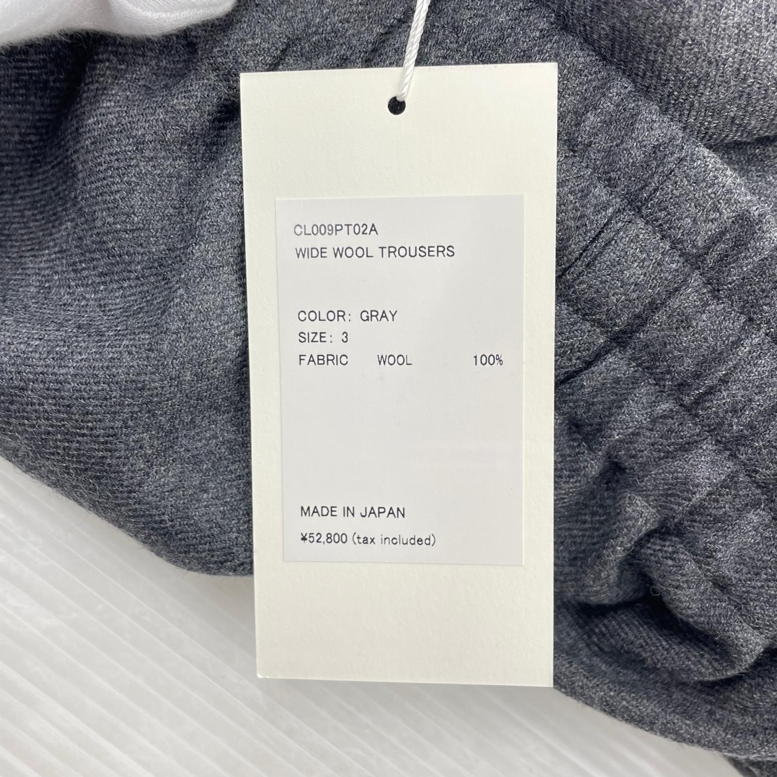 パンツ Call WIDE WOOL TROUSERS CL009PT02A グレー (3) 3 グレー