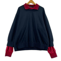 スウェット UNIFORM LAYERED SWEAT SHIRT (L) L ネイビー