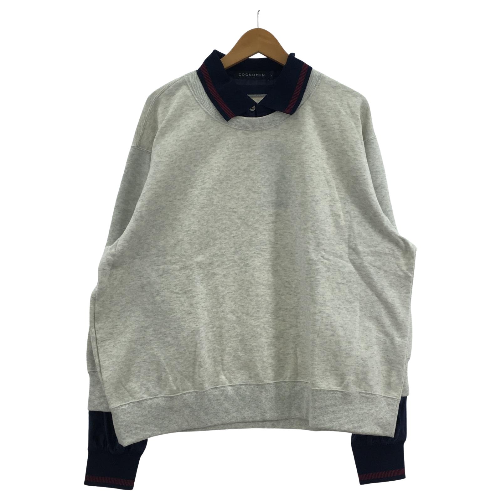 スウェット UNIFORM LAYERED SWEAT SHIRT (L) WHT L グレー
