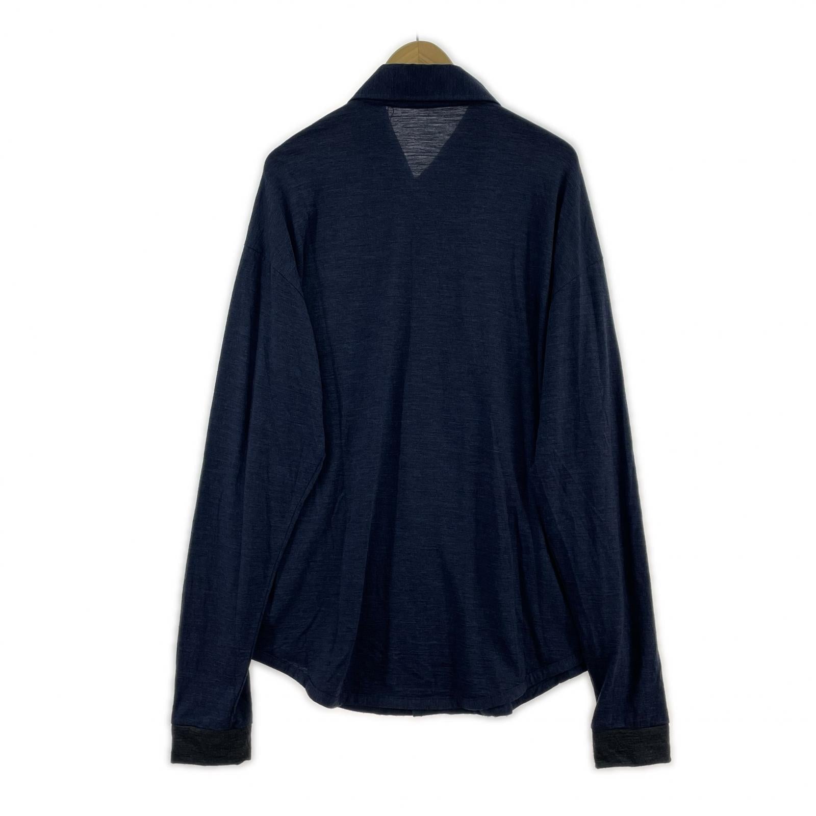 長袖シャツ 1027 Dhal 別注シャツ　Super 120's top wool jersey flap shirt dhal
