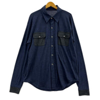 長袖シャツ Dhal SUPER 120'S TOP WOOL JERSEY FLAP SHIRT DSUE683 紺 (2) ﾀｸﾞ付き 2 ネイビー