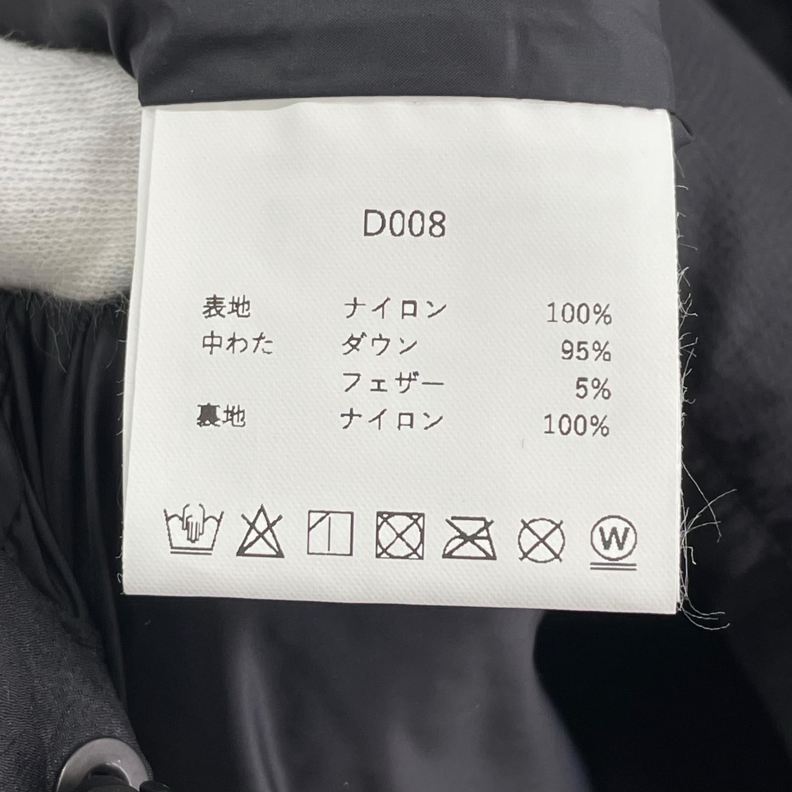 ダウンジャケット ES.1 Middle Down Jacket D008 エスアイ ミドルダウンジャケット 黒 (XL) タグ付き ブラック