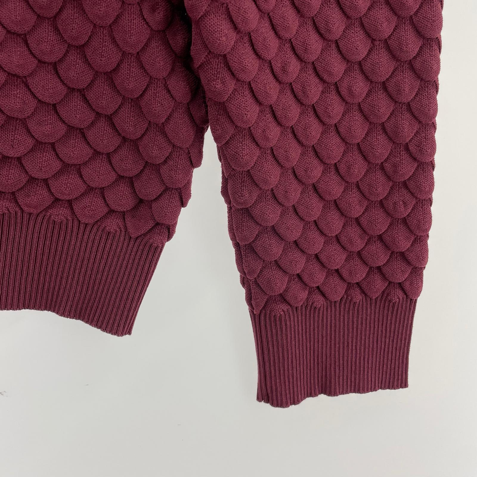 カーディガン KOZABURO Scale Knit Cardigan カーディガン 3 ボルドー 3