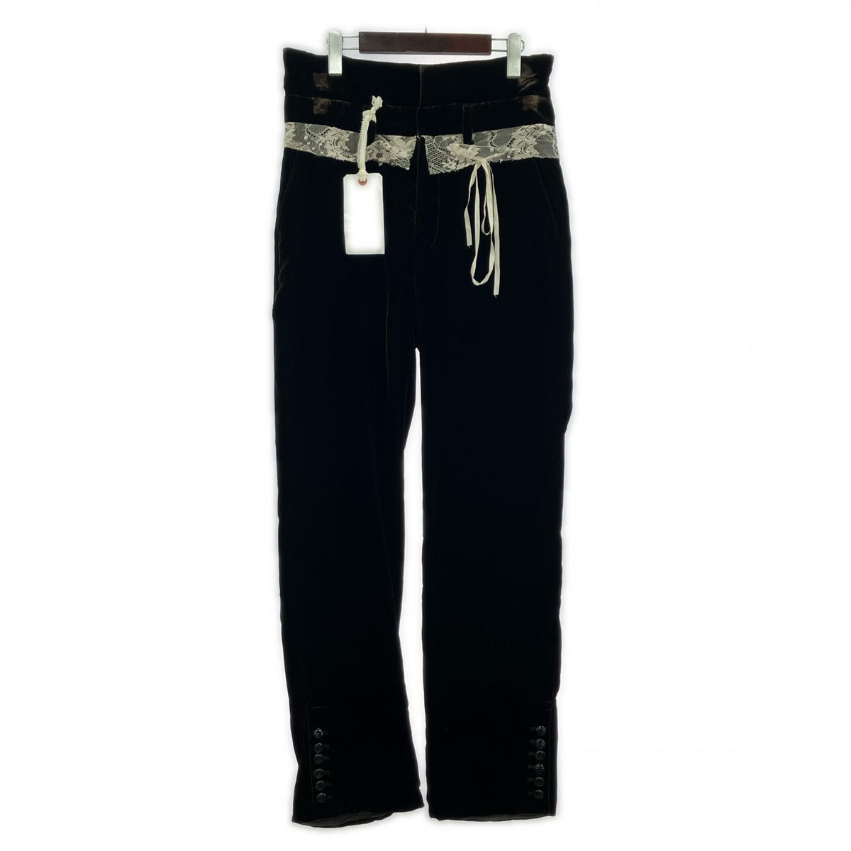 パンツ 24AW Lace Velour Pants (M) M ブラック