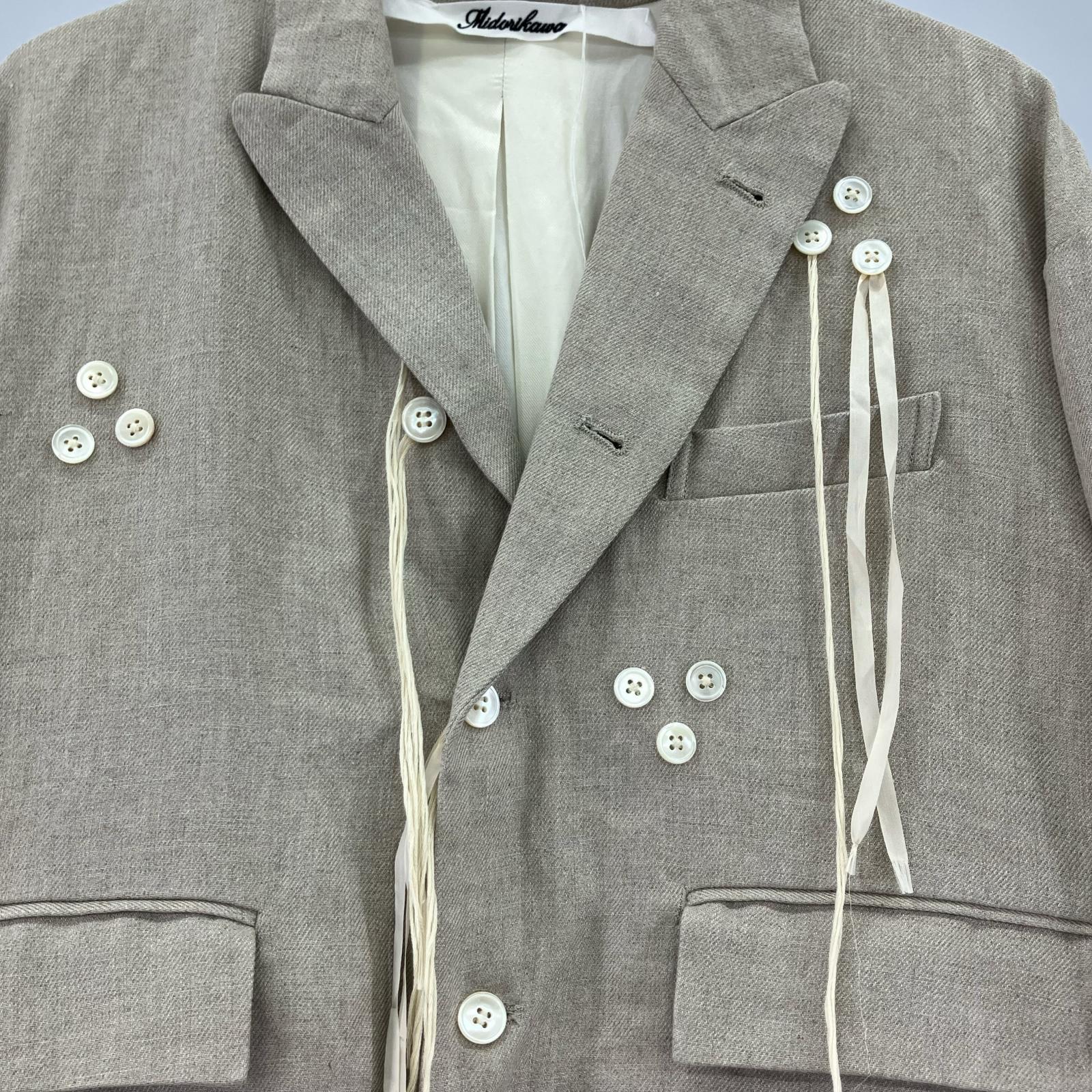 オーバーオール BUTTON LINEN JUMP SUITS IVORY (S) S ベージュ