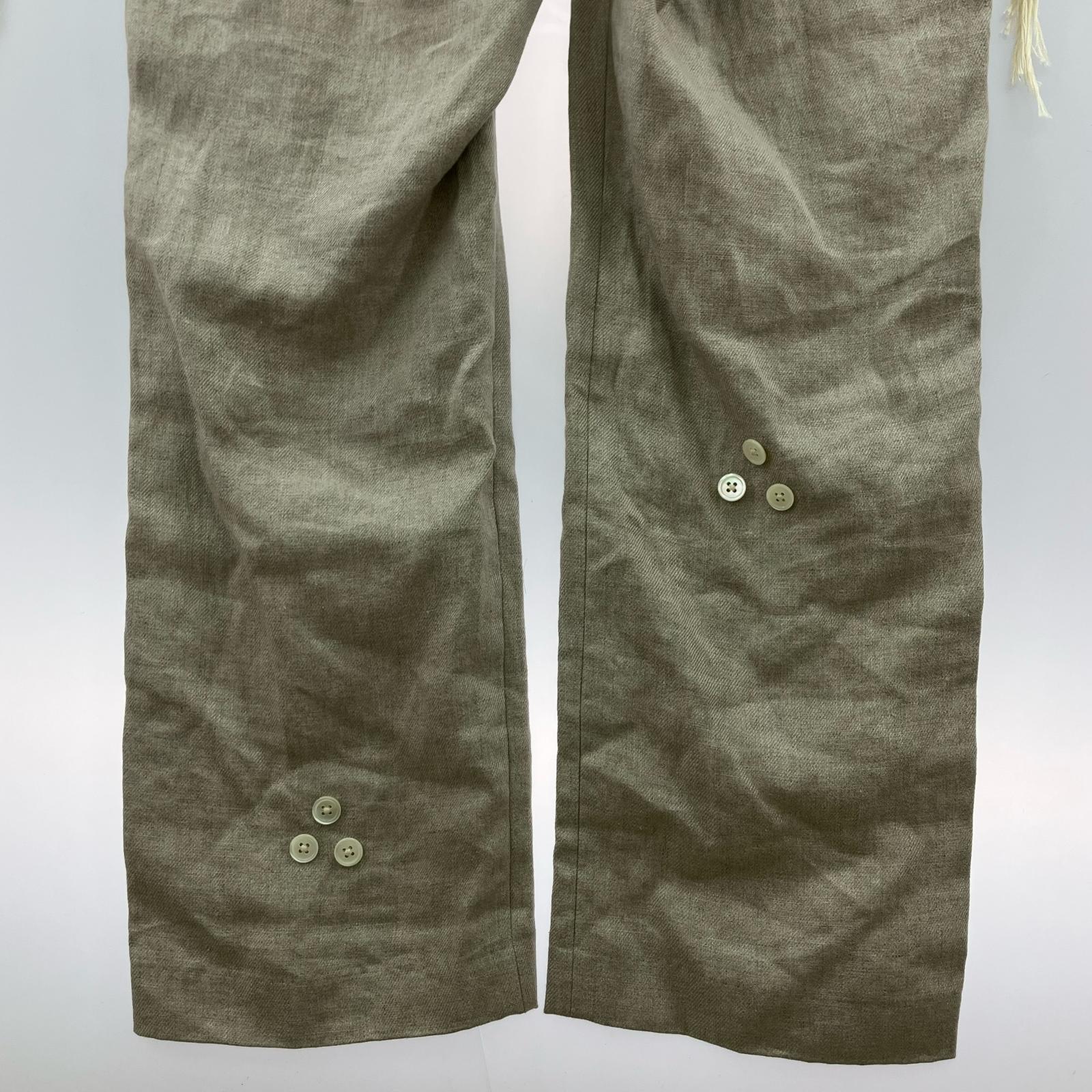 オーバーオール BUTTON LINEN JUMP SUITS IVORY (S) S ベージュ