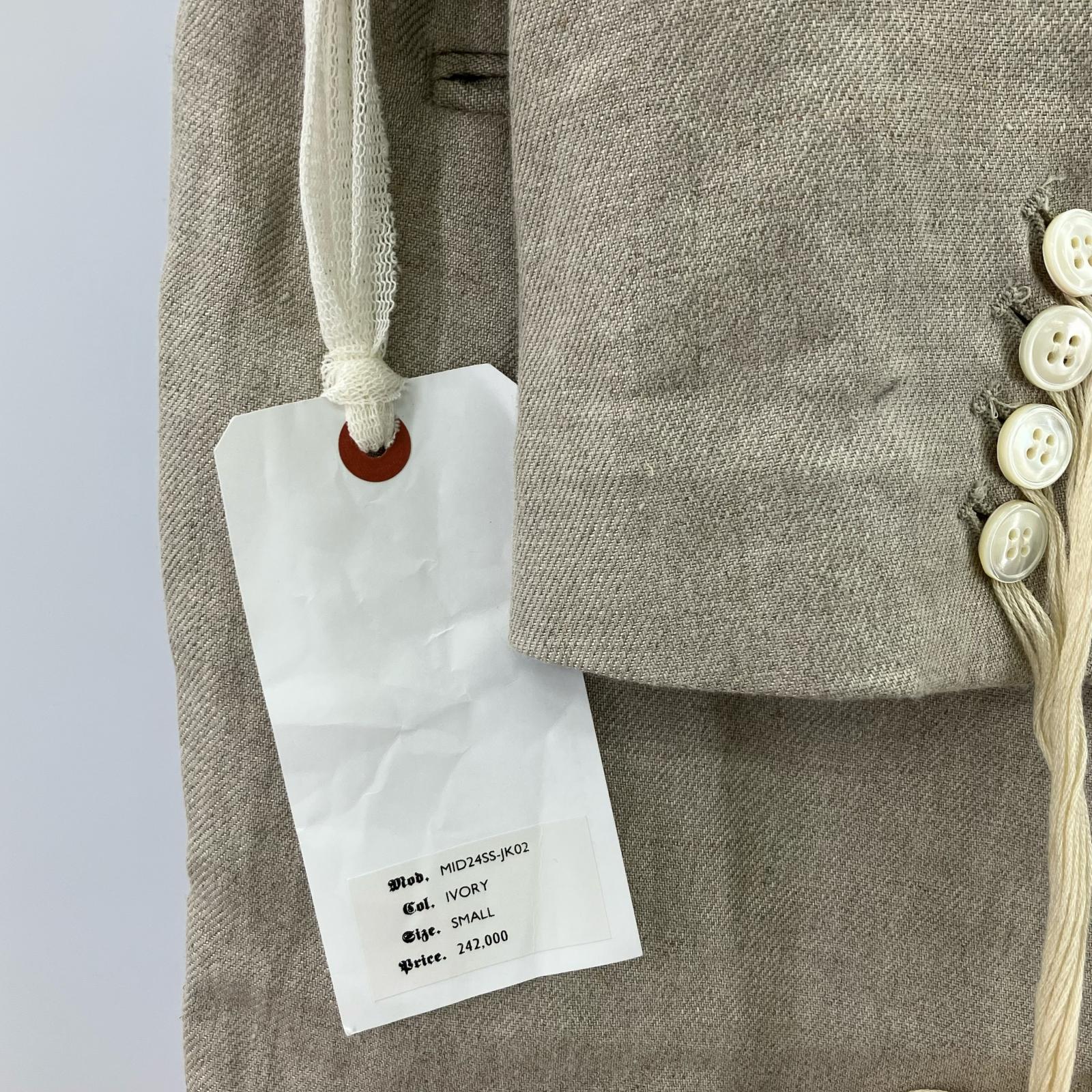 オーバーオール BUTTON LINEN JUMP SUITS IVORY (S) S ベージュ