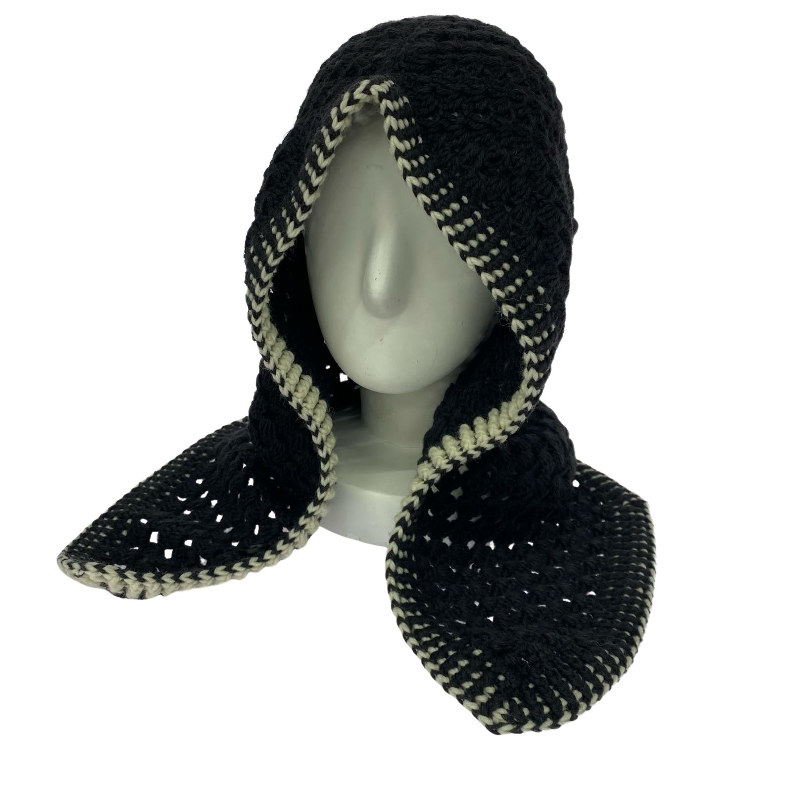 ニットキャップ HAND KNITTED BALACLAVA 黒 (F)
