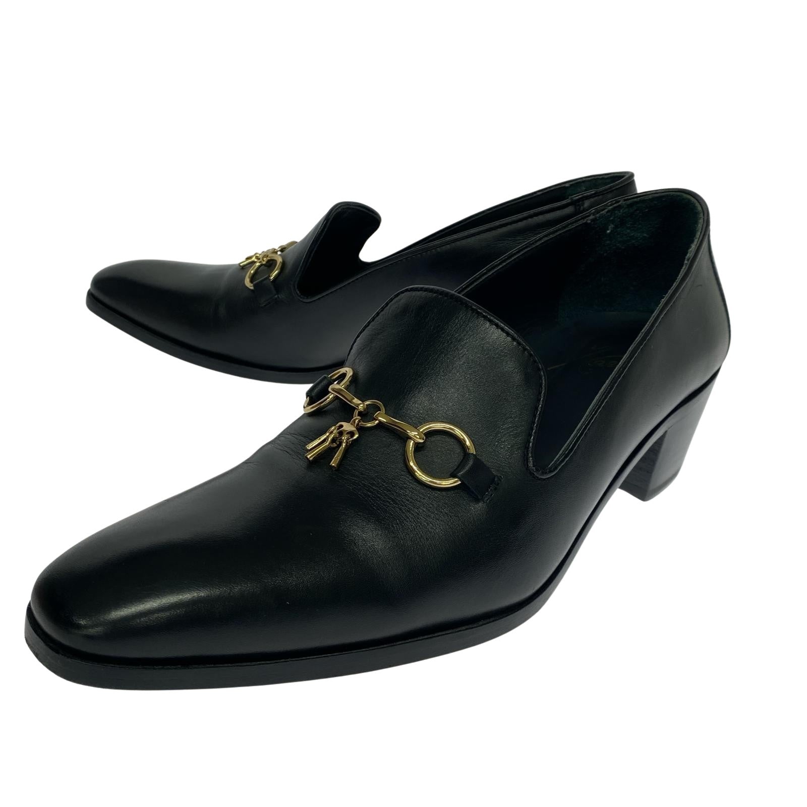 シューズ OPERA BIT VAMP BLACK CALF GOLD BIT (41)