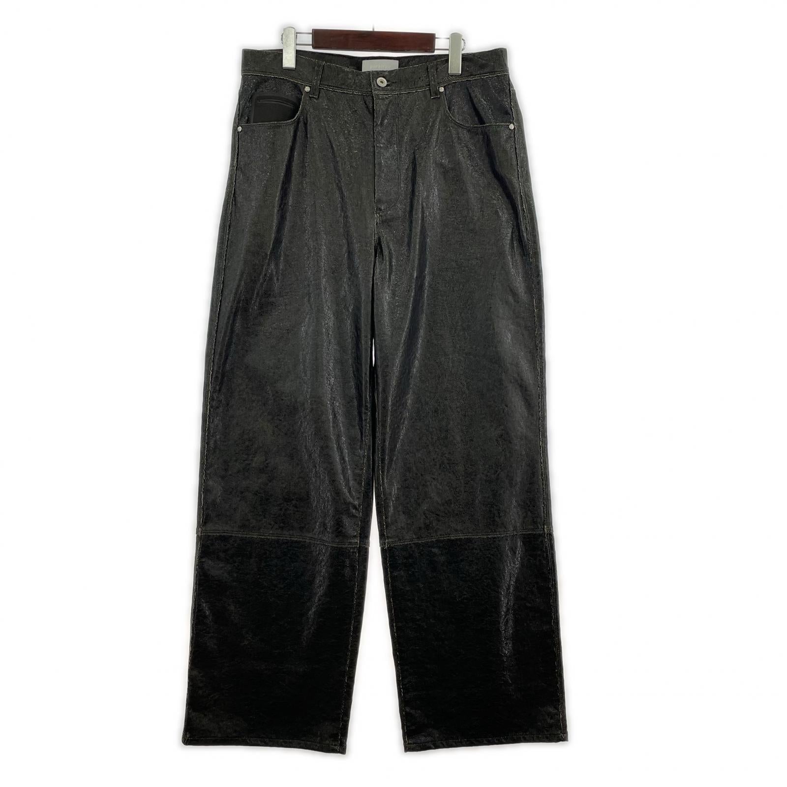 パンツ 25AWCRACK SKIN PANTSコーティンぐパンツ 4 ブラウン