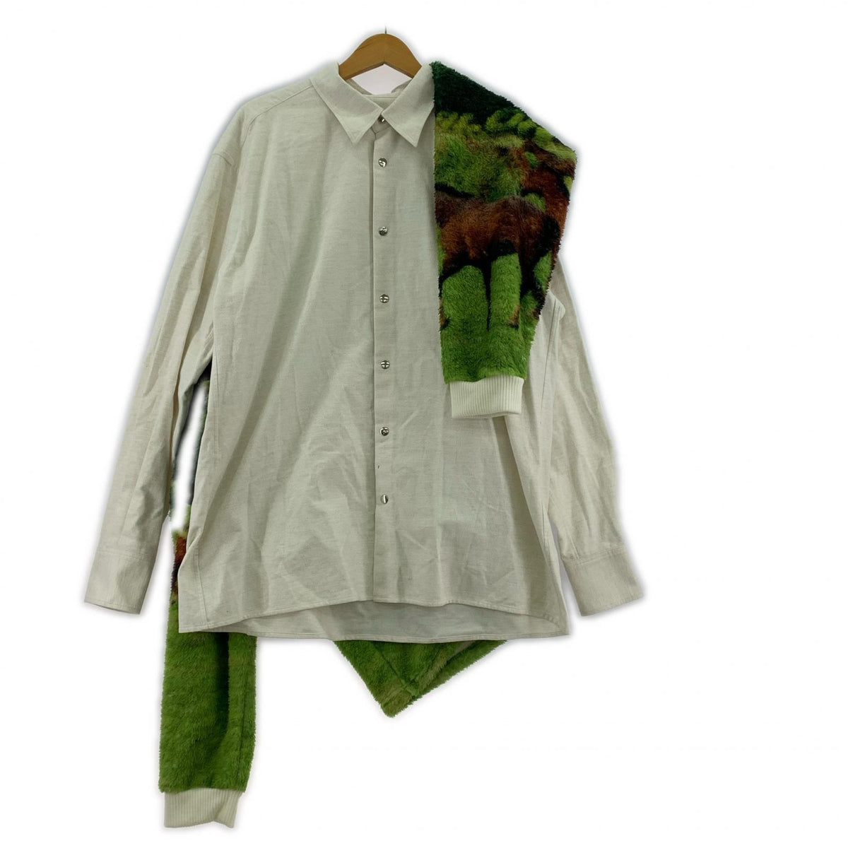 ジャケット 25AW SWEATING HORSE ドッキング 馬 白緑 (2) 2