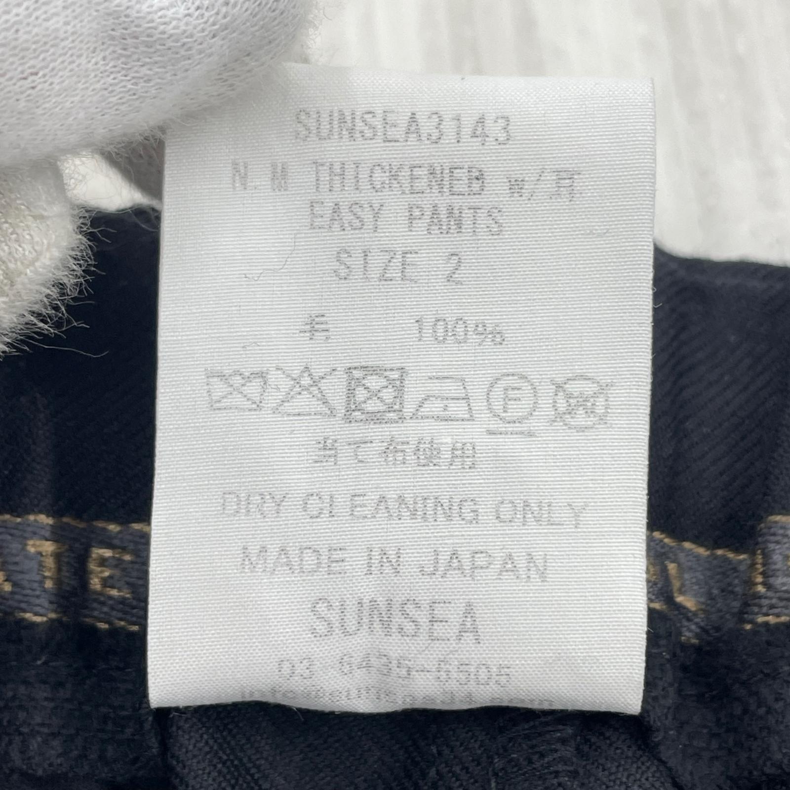 パンツ SUNSEA N.M Thickened w/耳イージーパンツ ブラック