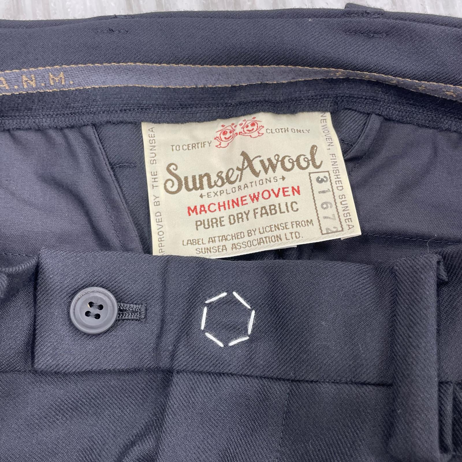 パンツ SUNSEA N.M THICKENED w/耳 STRAIGHT PANTS イージースラックス 2 ブラック 2 ブラック