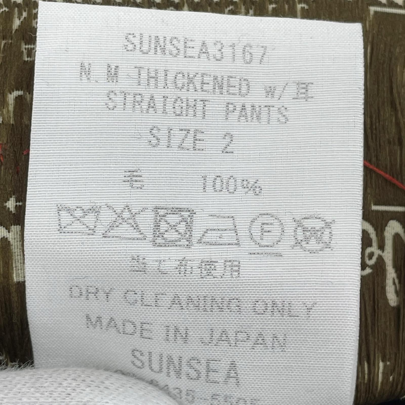 パンツ SUNSEA N.M THICKENED w/耳 STRAIGHT PANTS イージースラックス 2 ブラック 2 ブラック
