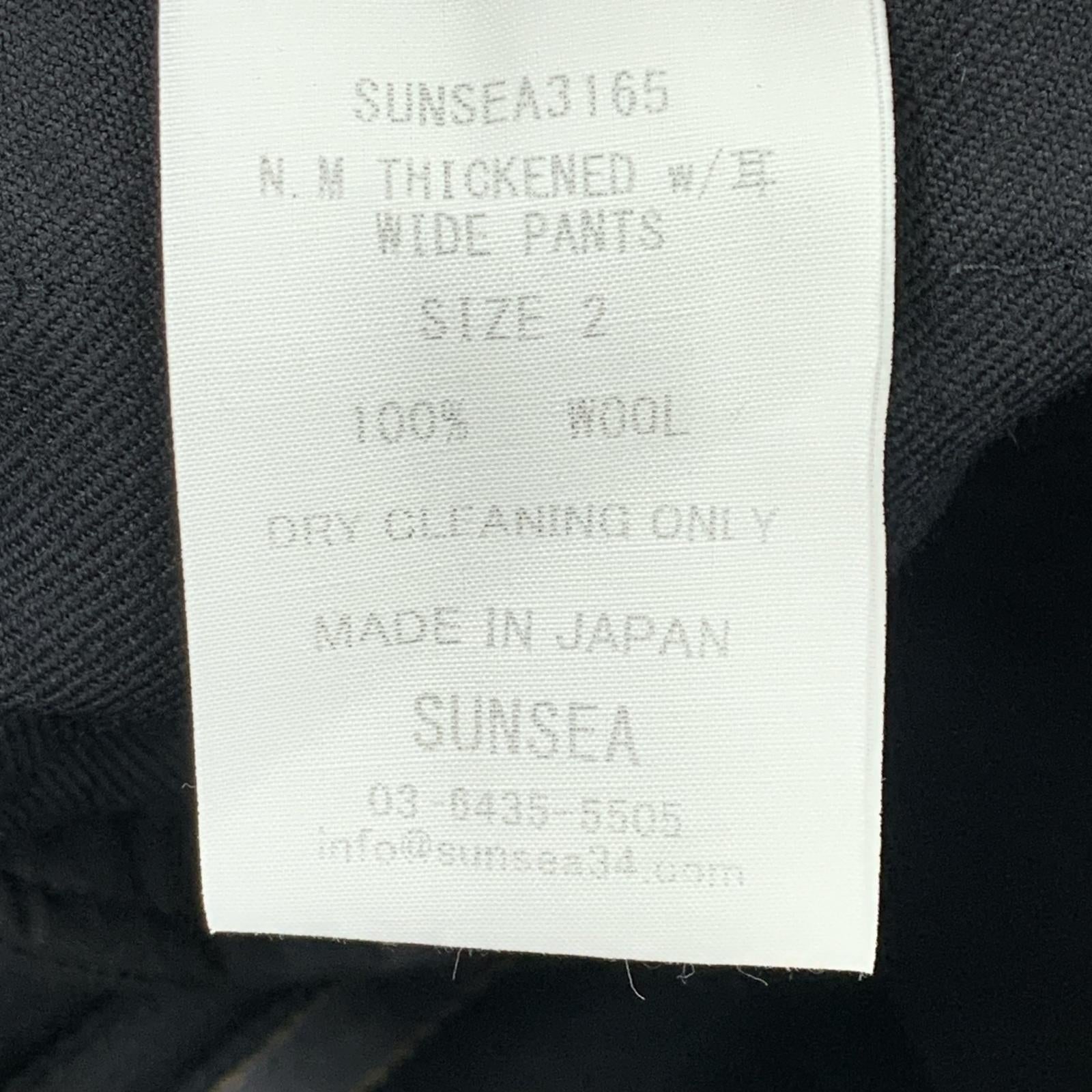パンツ SUNSEA N.M THICKENED W/耳 WIDE PANTS SUNSEA3165 黒 (2) 2 ブラック