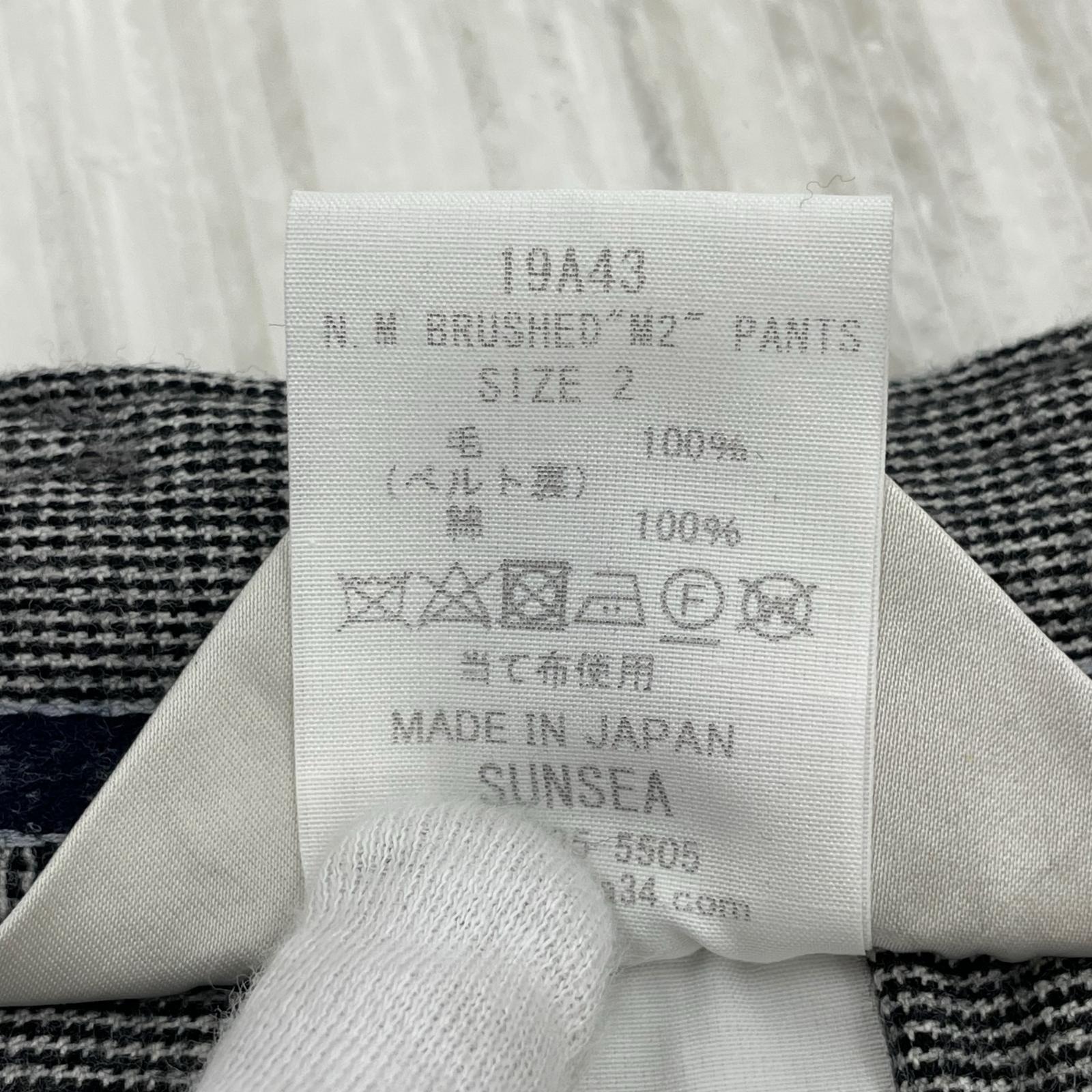 パンツ SUNSEA N.M BRUSHED M2 PANTS ハウンドトゥーススラックス 2 グレー 2 グレー