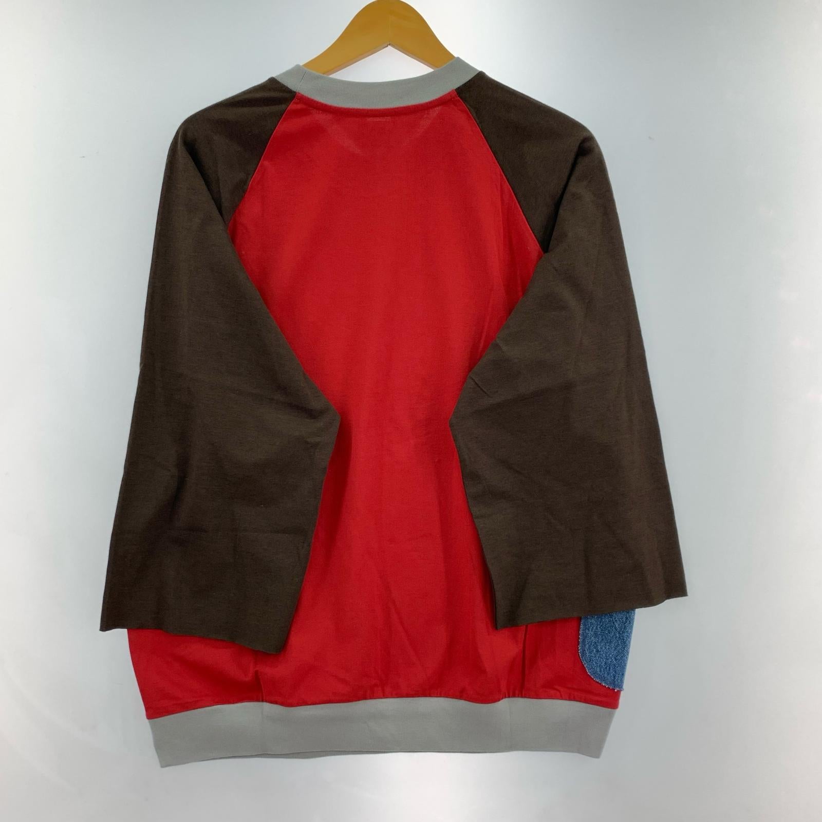 長袖Ｔシャツ SUNSEA CRAZY T 17A01 赤×茶 (3) タグ付き 3