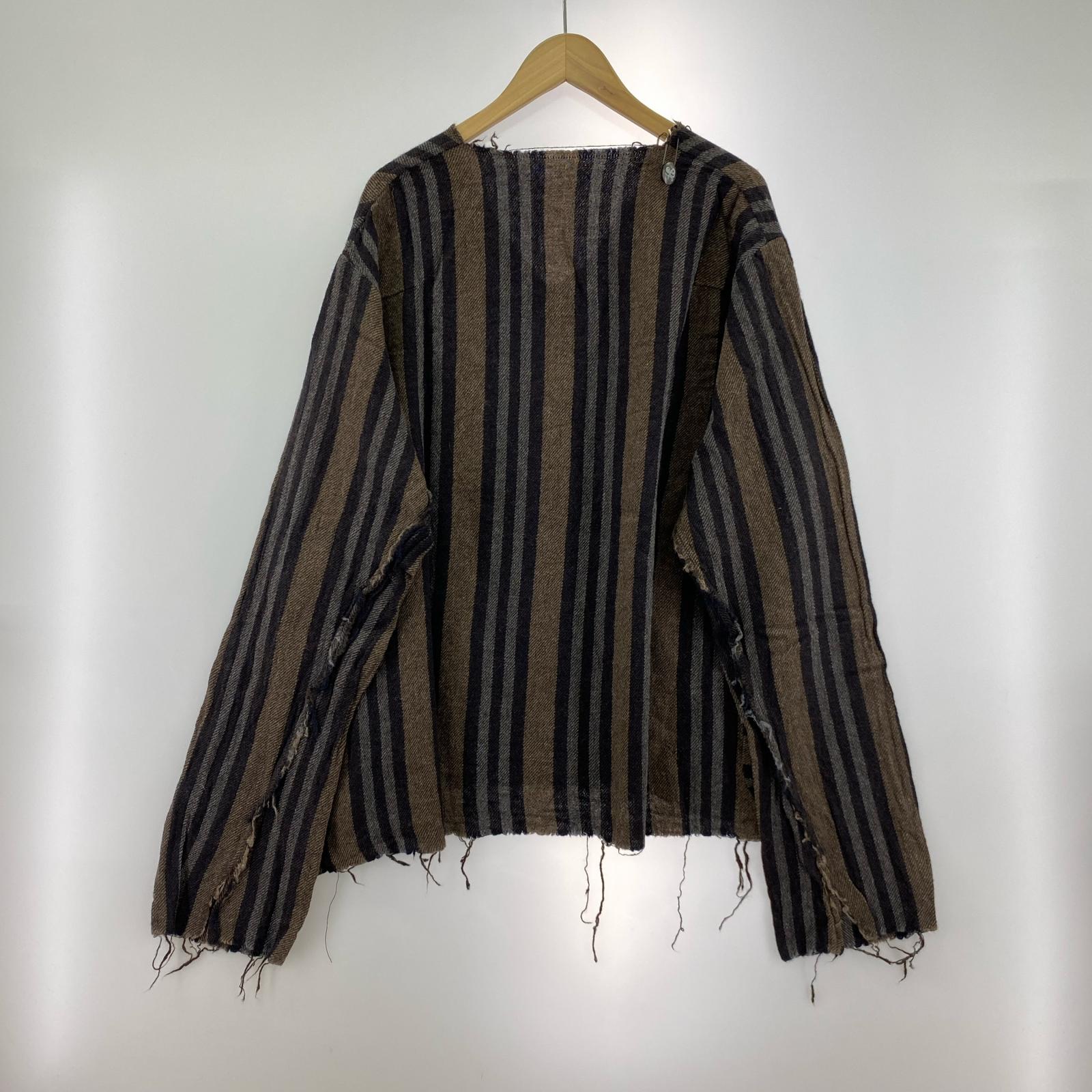 長袖Ｔシャツ SUNSEA シュリンケージ　Vネック　ストライプ 3