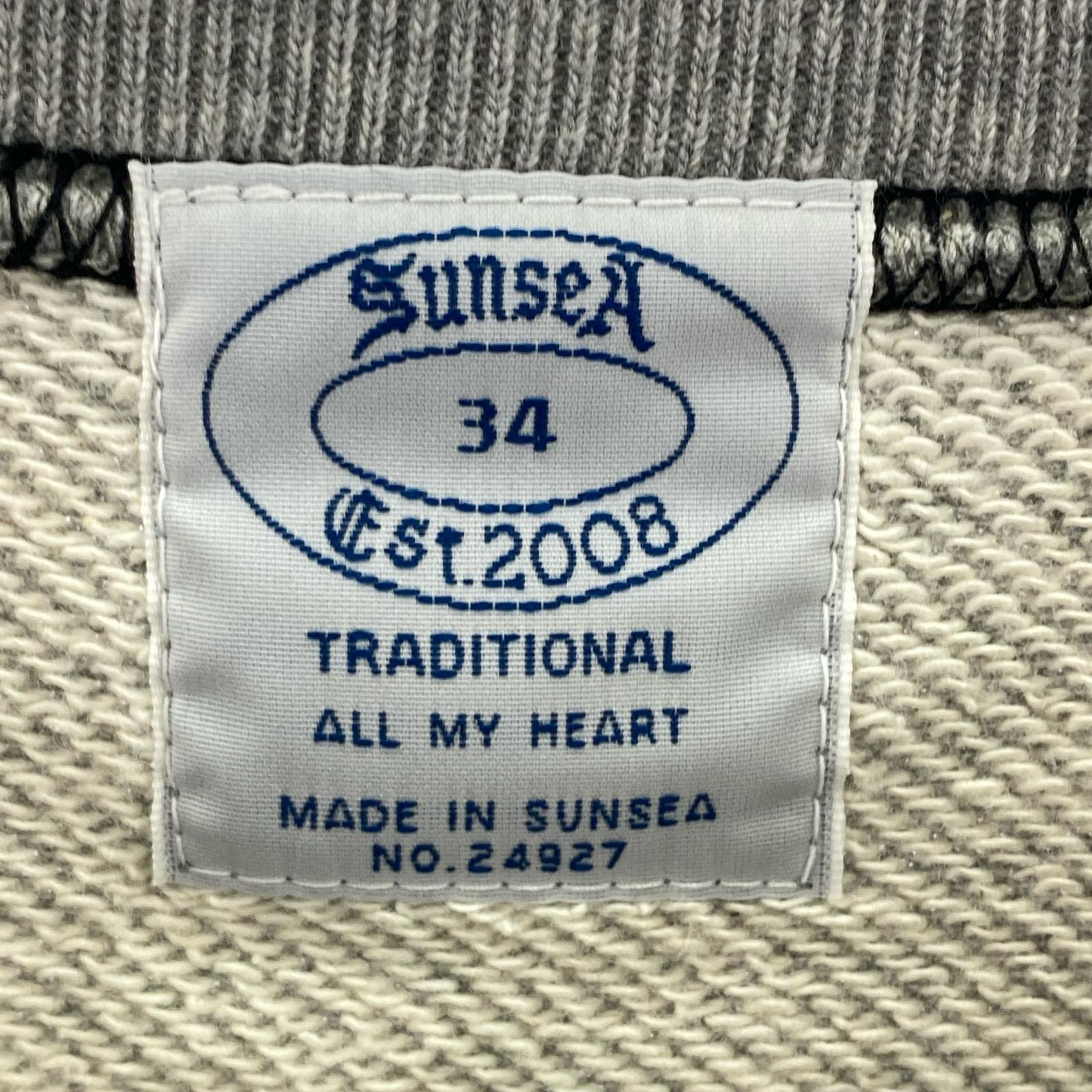 スウェット SUNSEA TECHNOLOWGIA SWEATSHIRT SUNSEA3108 グレー (3) タグ付き 3 グレー