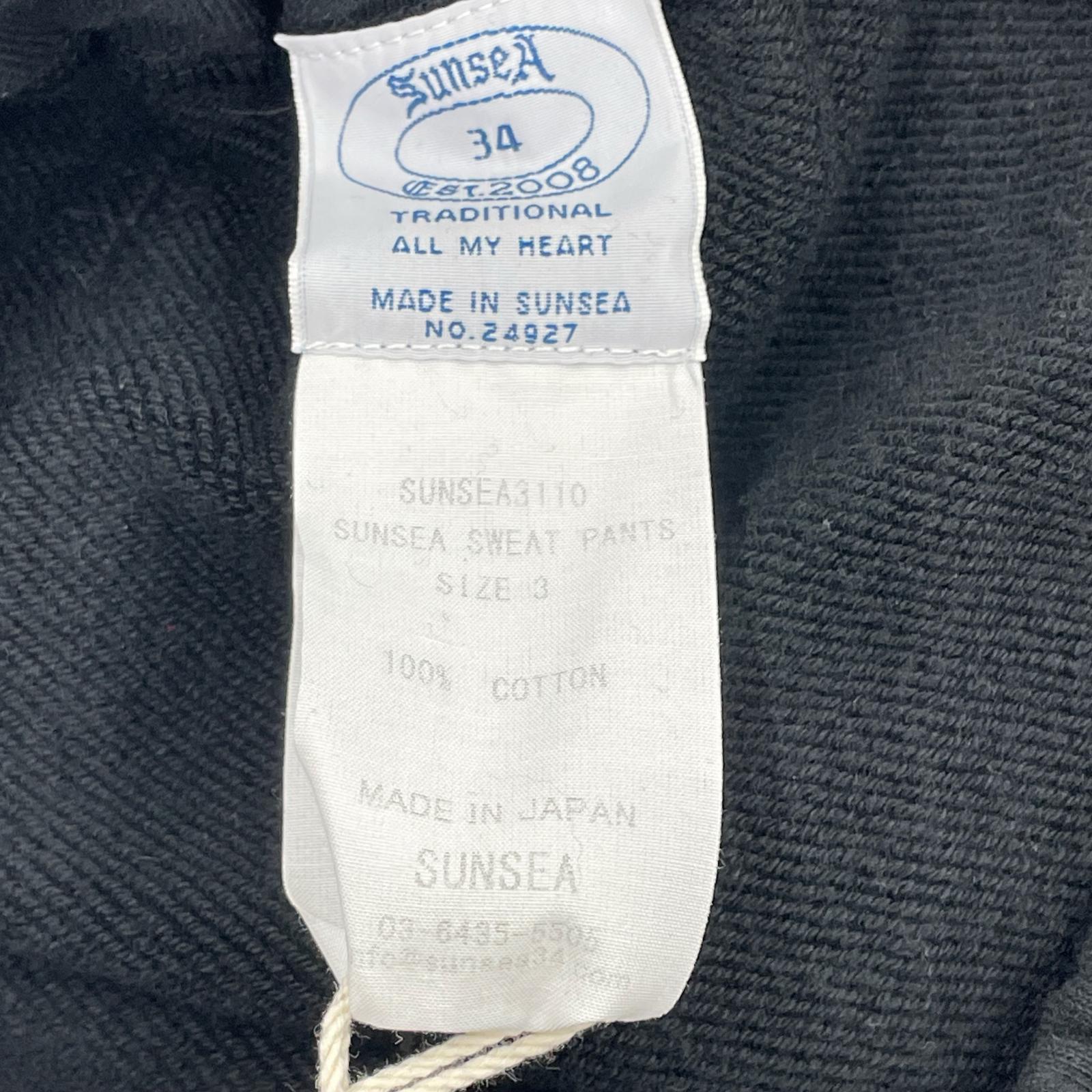 パンツ SUNSEA SWEAT PANTS スウェットパンツ SUNSEA3110 黒 (3) タグ付き 3 ブラック