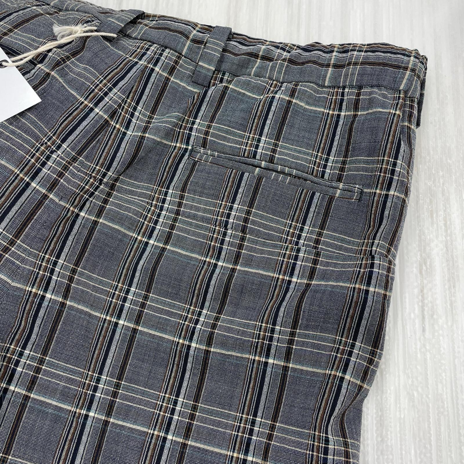 パンツ SUNSEA CHECK WIDE PANTS チェックワイドパンツ 2 グレー 2 グレー