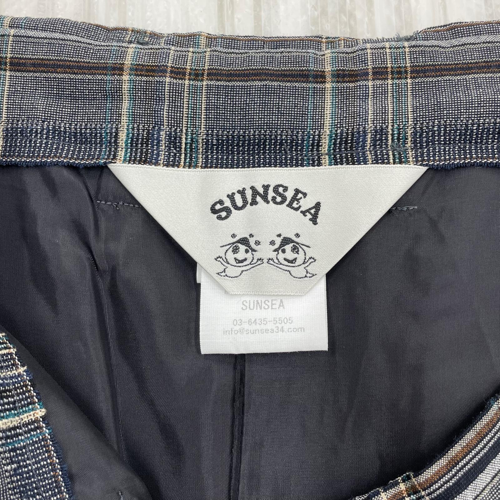 パンツ SUNSEA CHECK WIDE PANTS チェックワイドパンツ 2 グレー 2 グレー